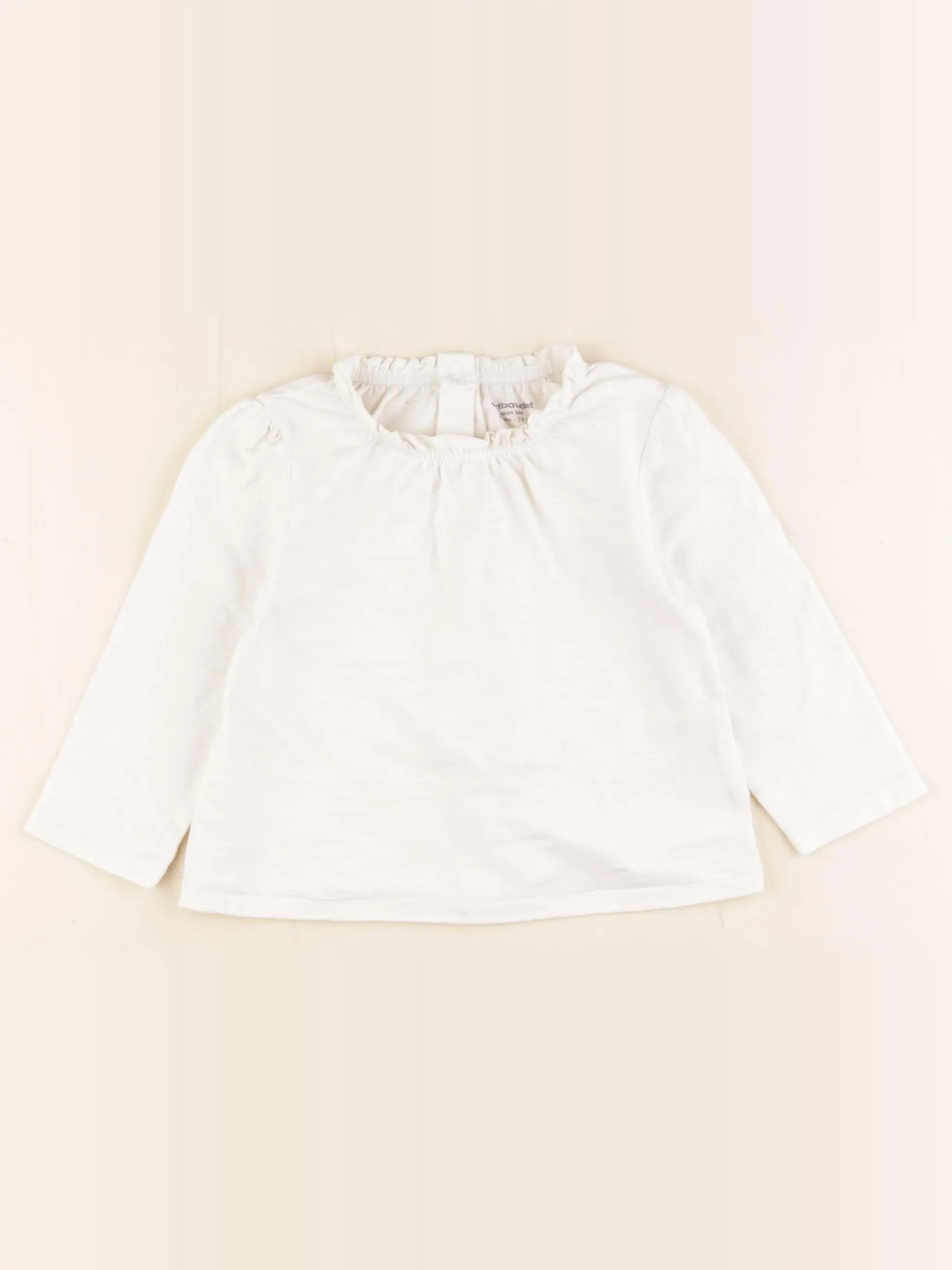 Vertbaudet - tee-shirt beige - 12 mois