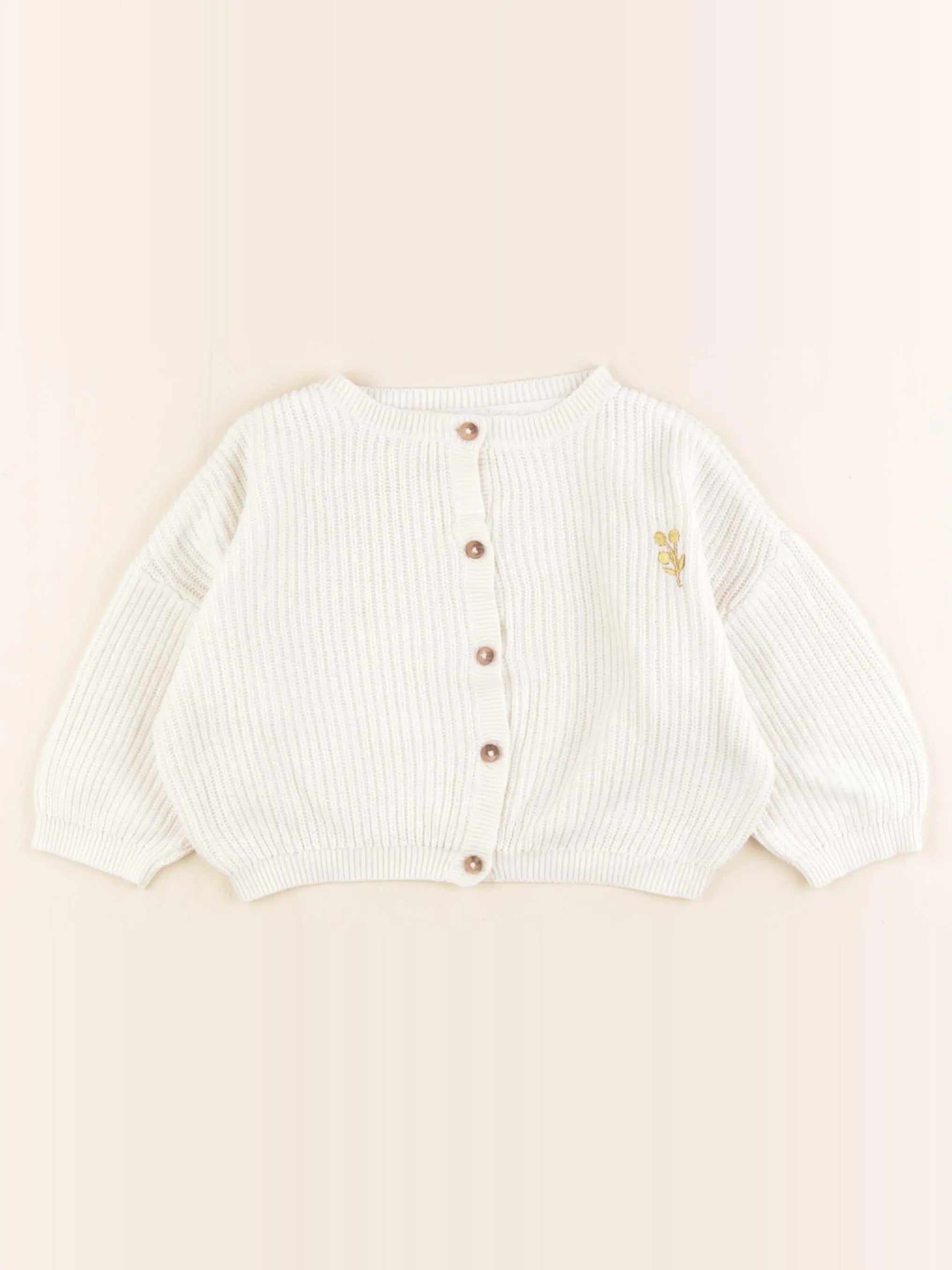 Vertbaudet - gilet blanc - 12 mois