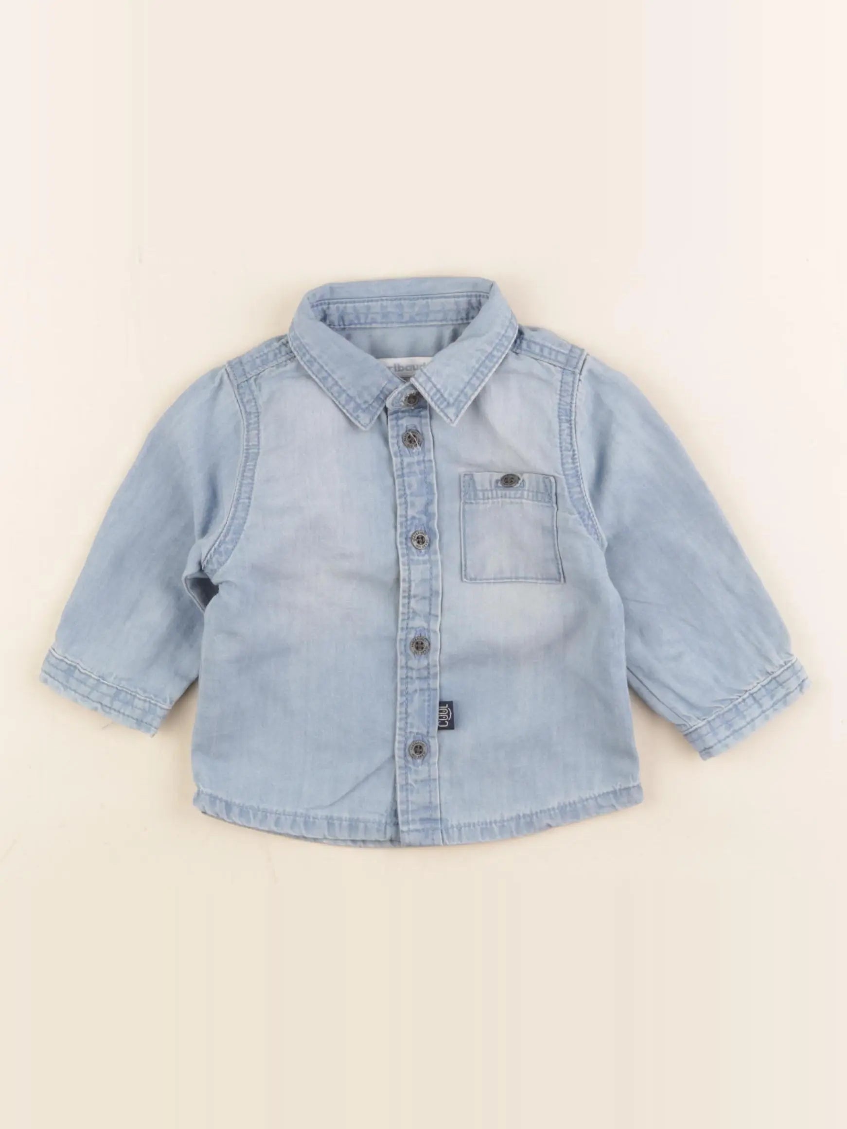 Vertbaudet - chemise bleu - 3 mois