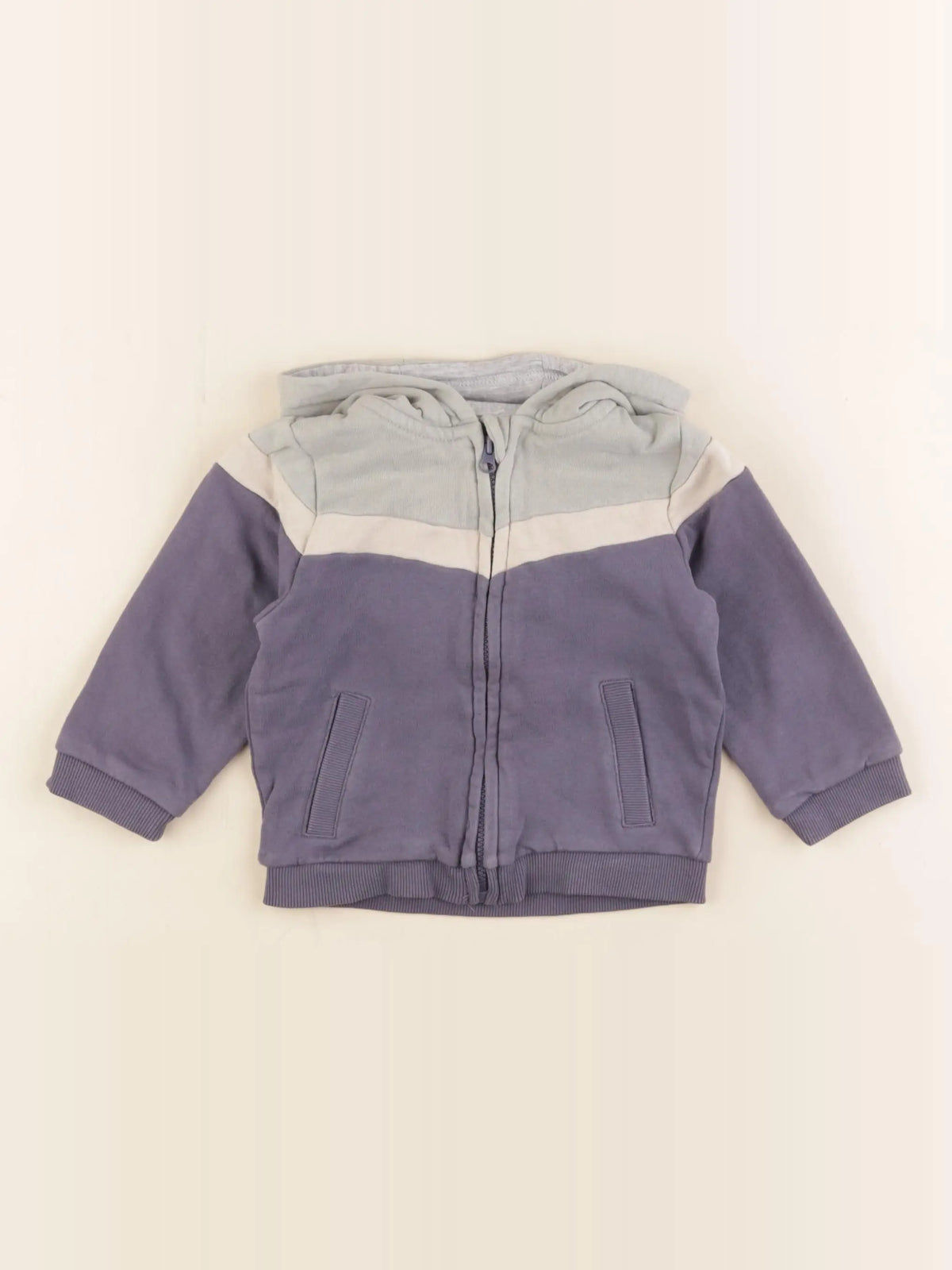 Vertbaudet - sweat bleu, vert - 12 mois