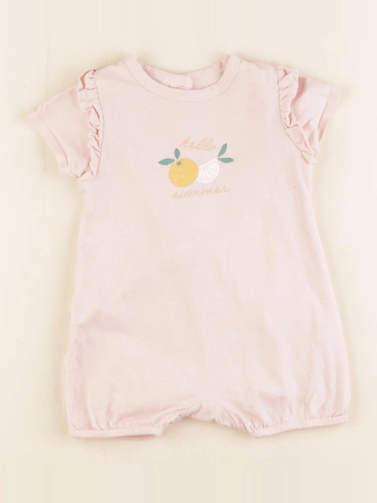 Vertbaudet - combinaison velours rose - 6 mois