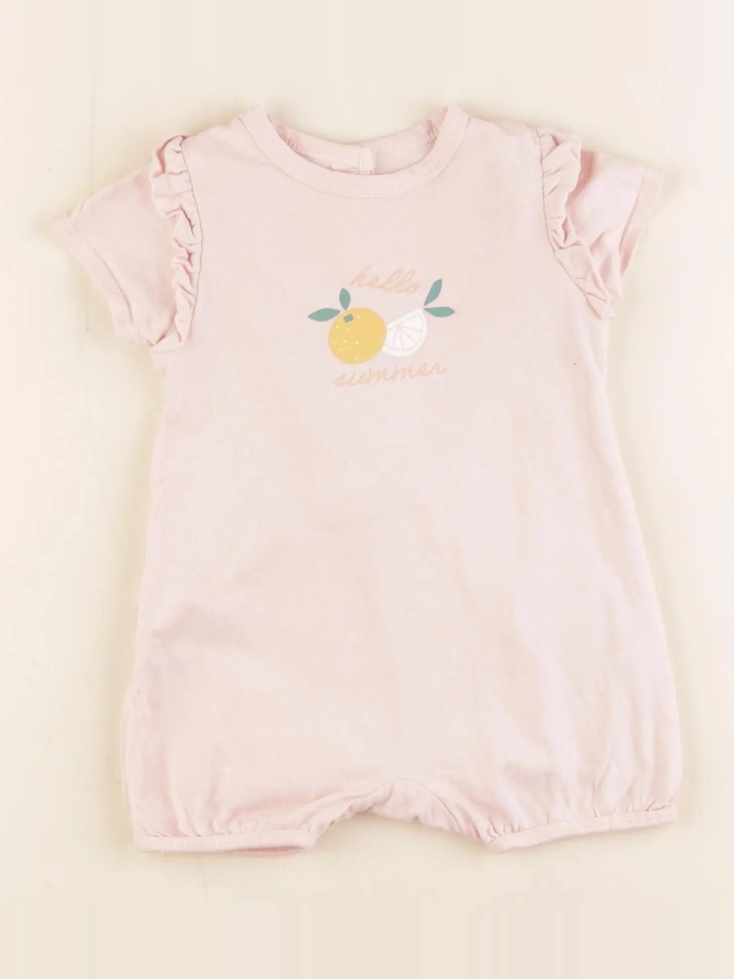 Vertbaudet - combinaison velours rose - 6 mois