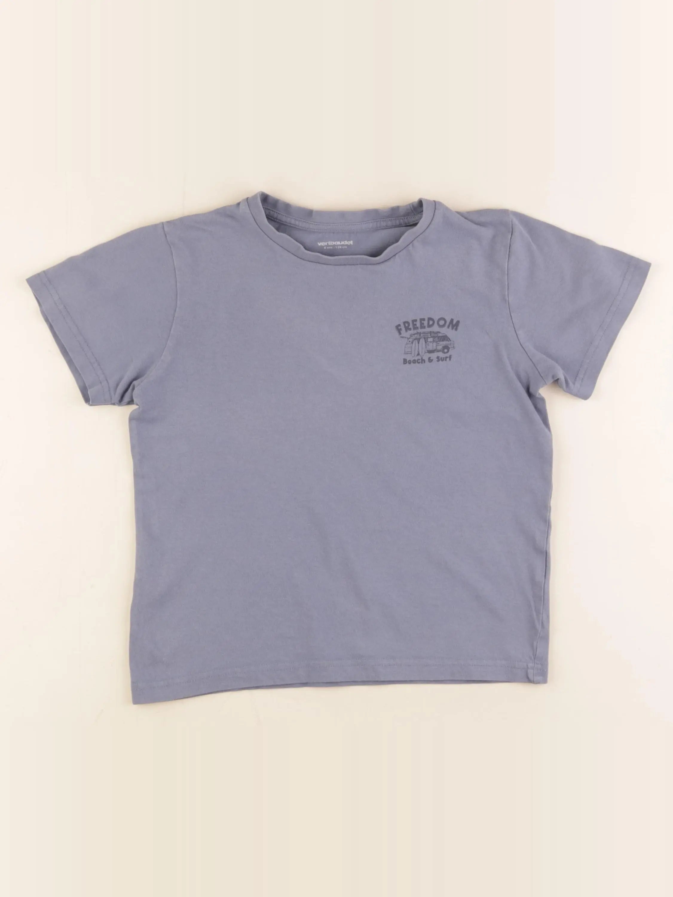 Vertbaudet - tee-shirt bleu - 8 ans