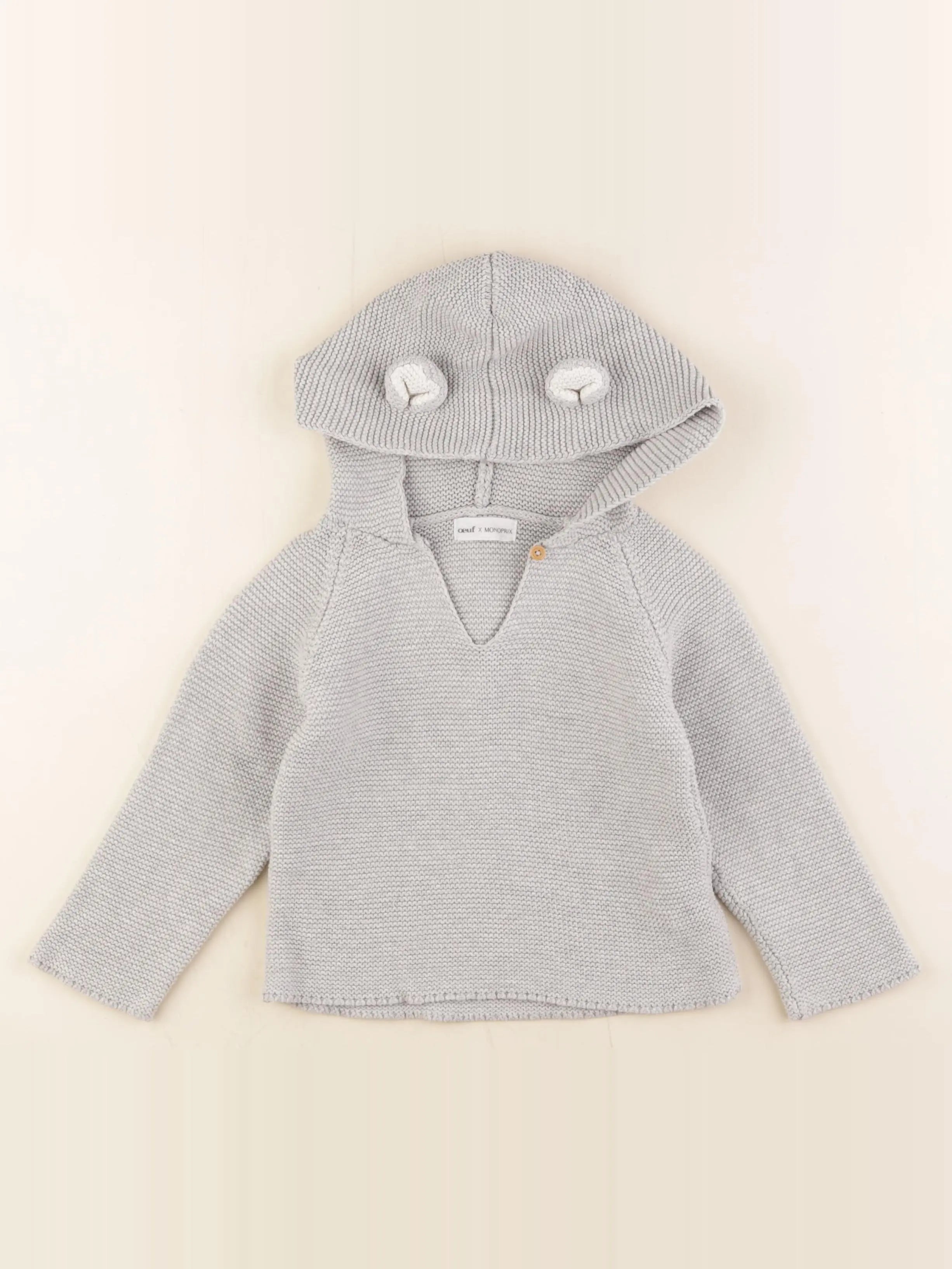 Monoprix - pull gris - 24/36 mois