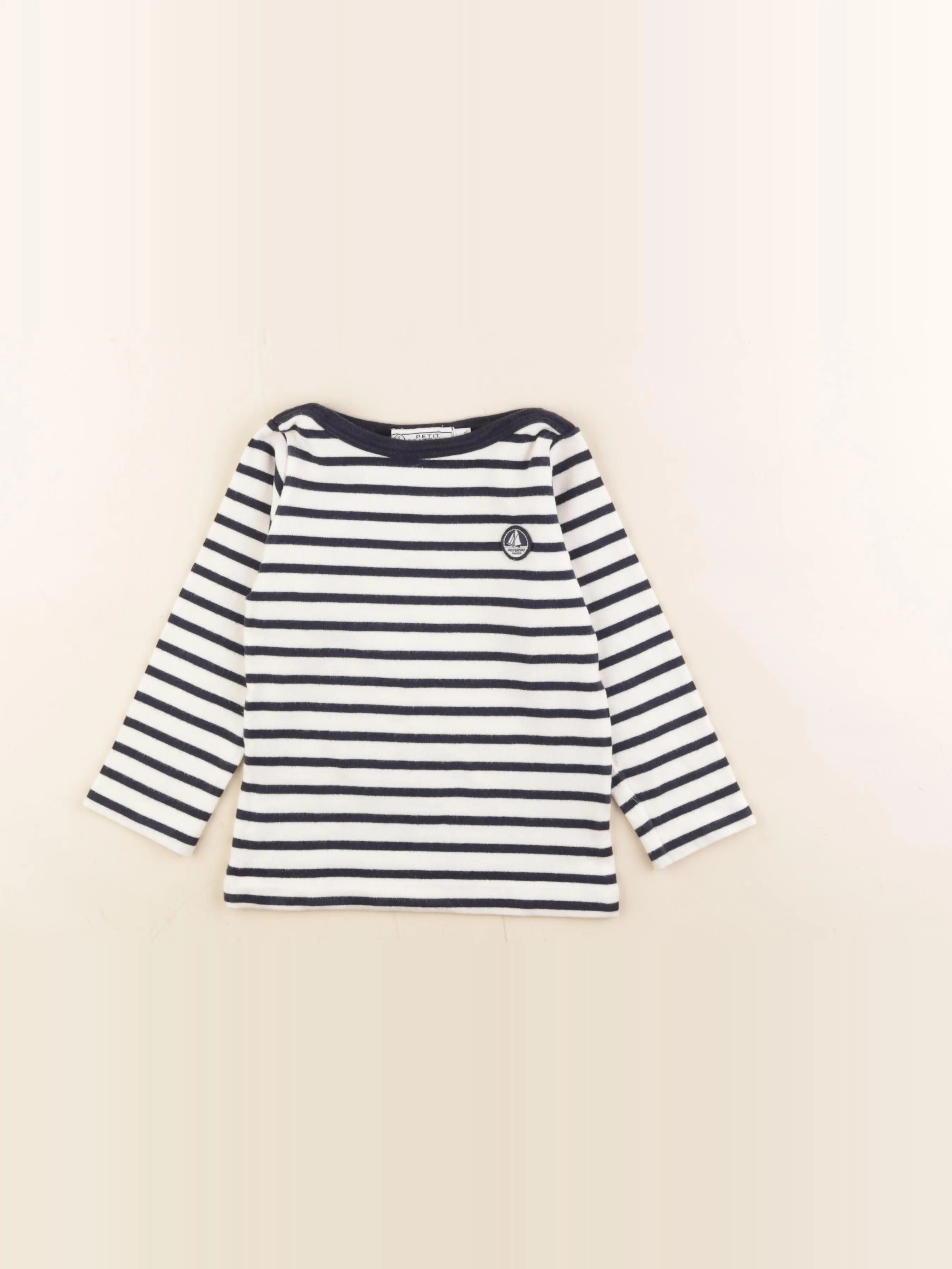 Petit Bateau - tee-shirt blanc, bleu - 4 ans