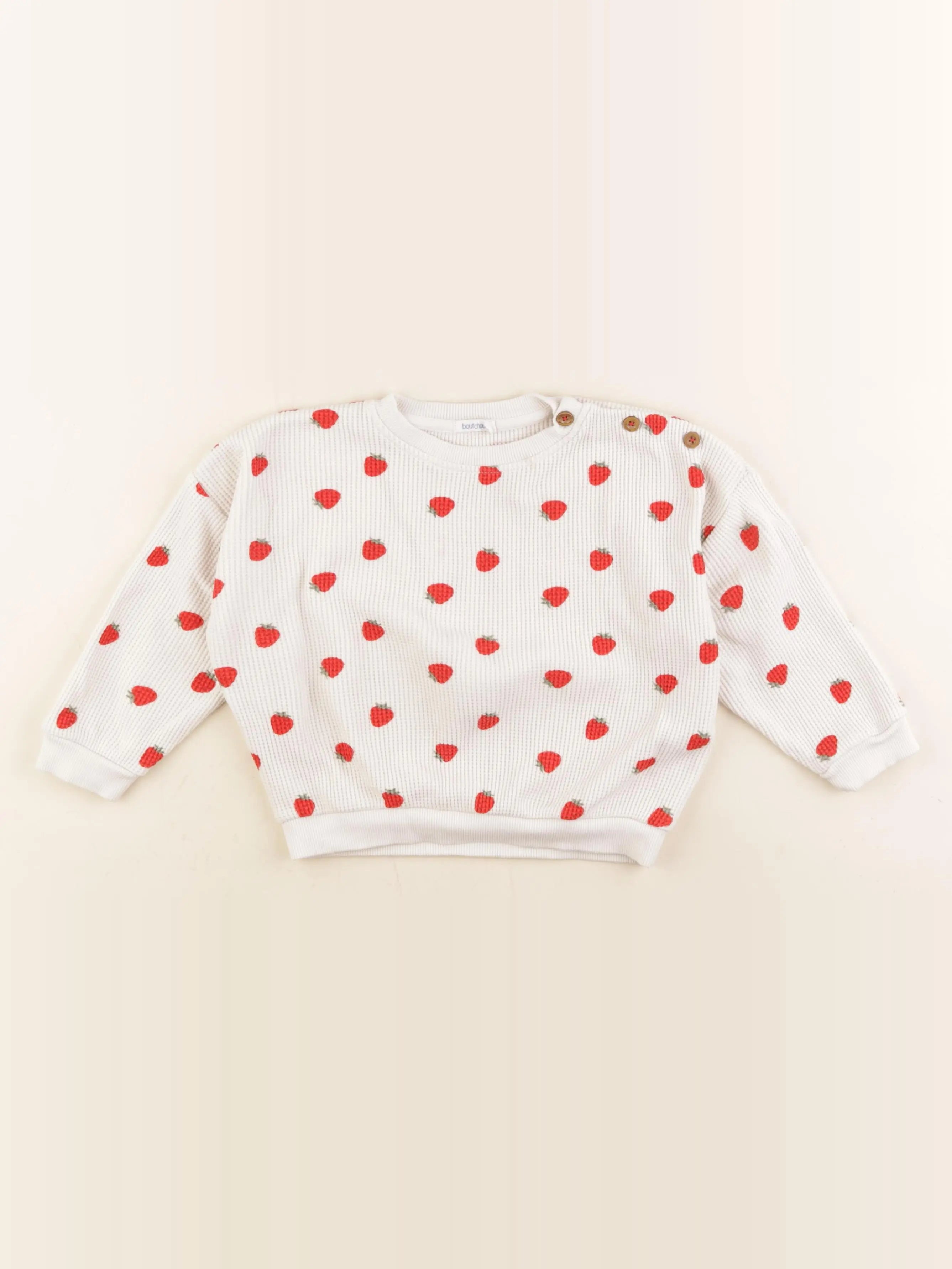 Boutchou - sweat beige, rouge - 24 mois
