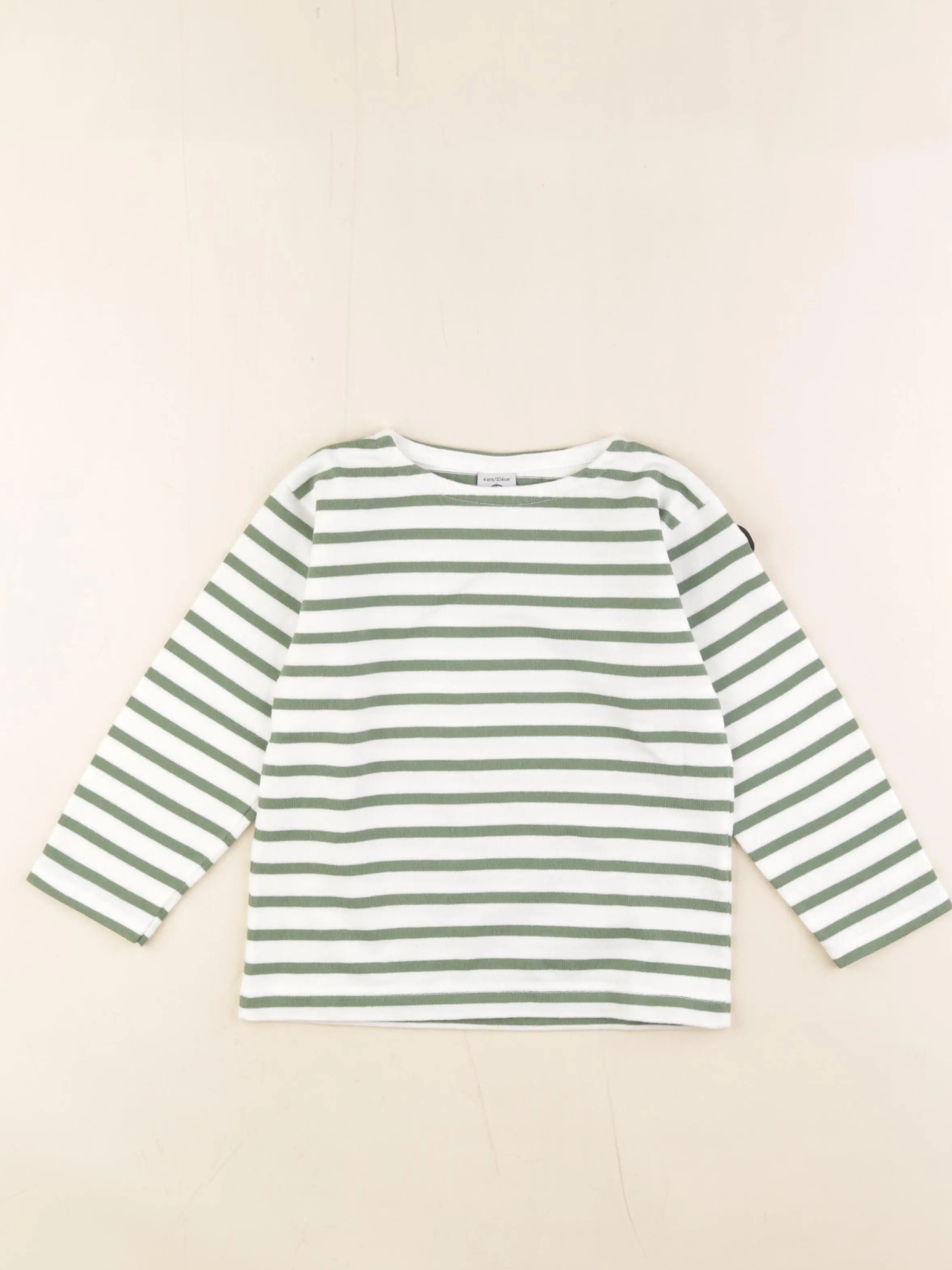 Petit Bateau - tee-shirt blanc, vert - 4 ans