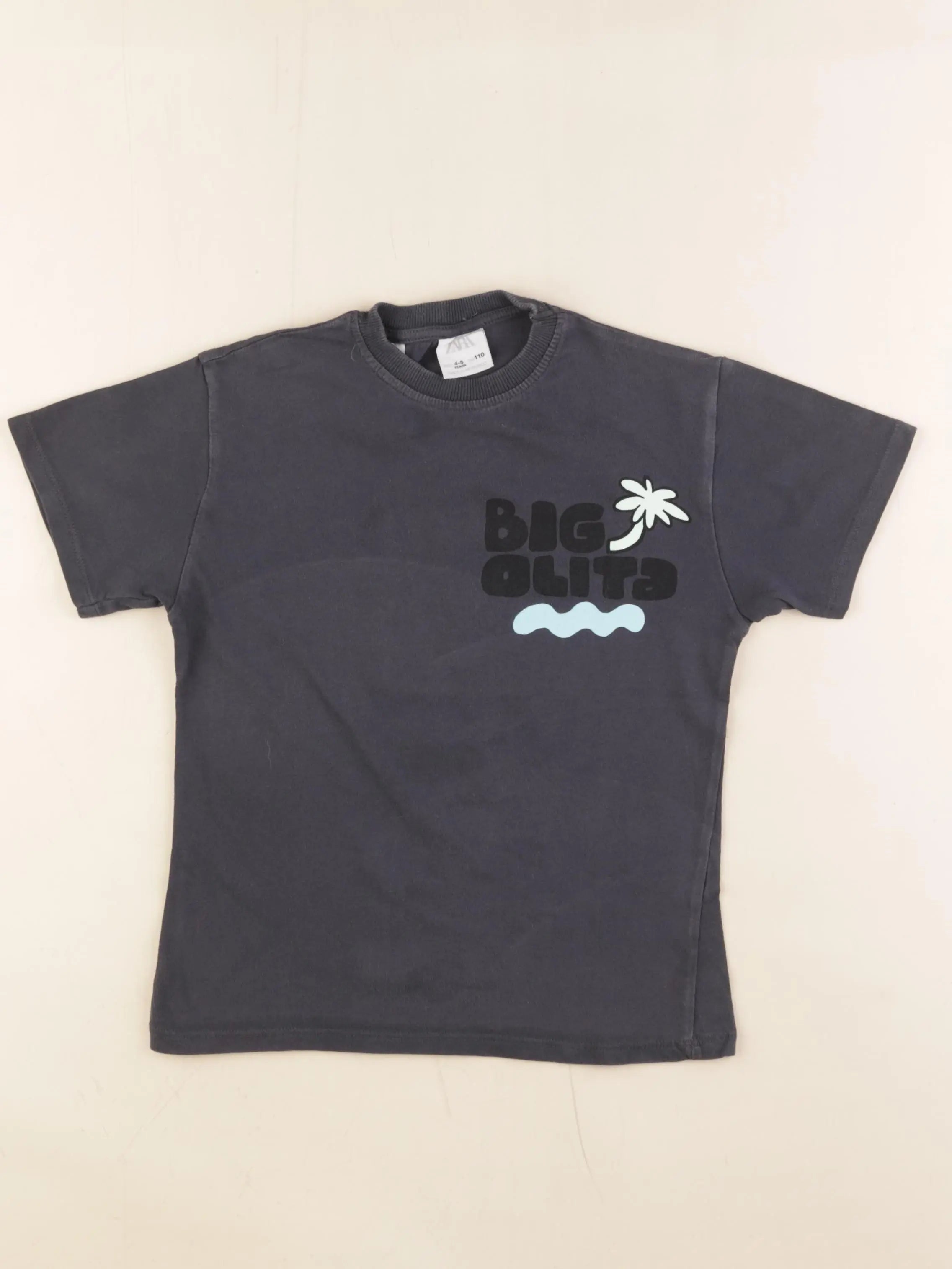 Zara - tee-shirt imprimé au dos gris - 4/5 ans