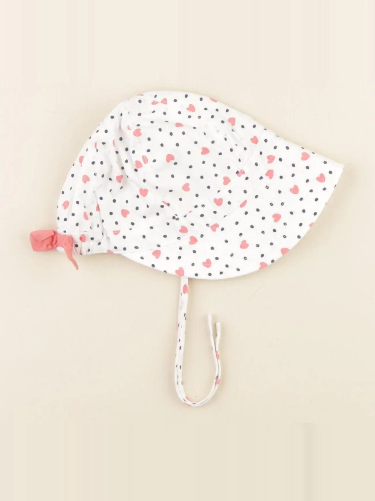 H&M - chapeau blanc, rouge - 12/18 mois