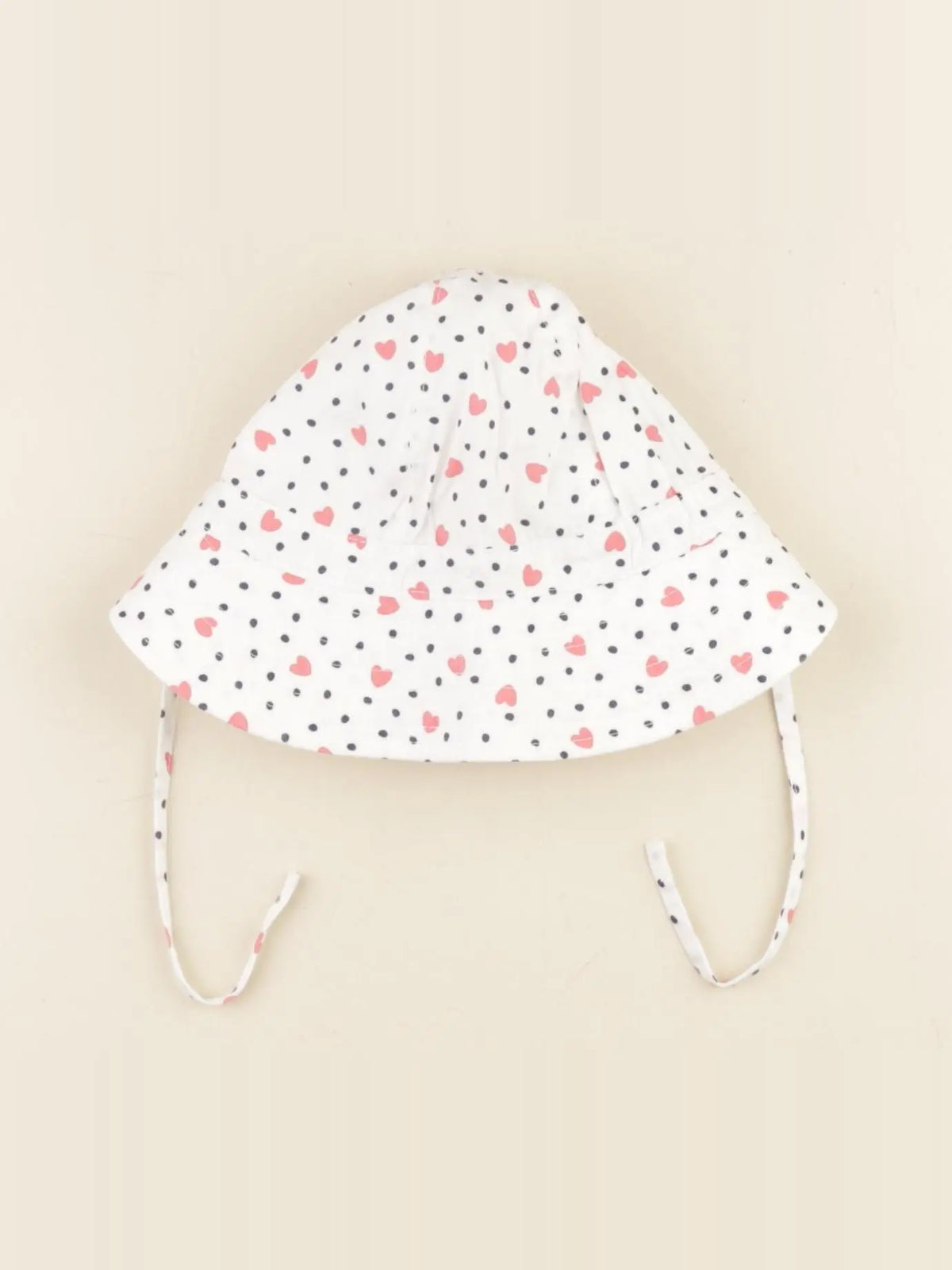 H&M - chapeau blanc, rouge - 12/18 mois
