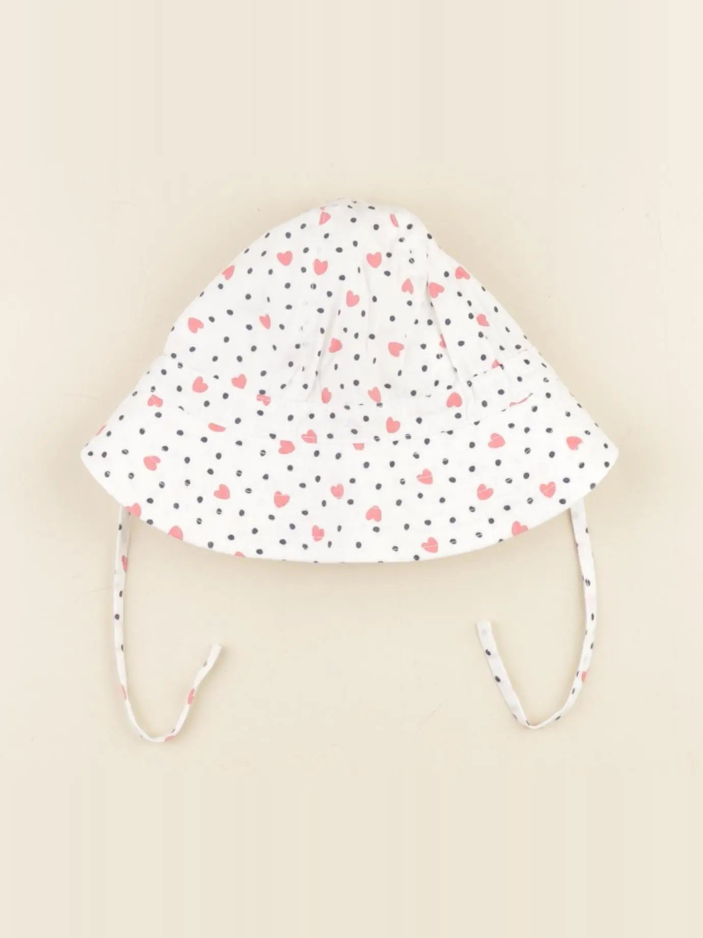 H&M - chapeau blanc, rouge - 12/18 mois