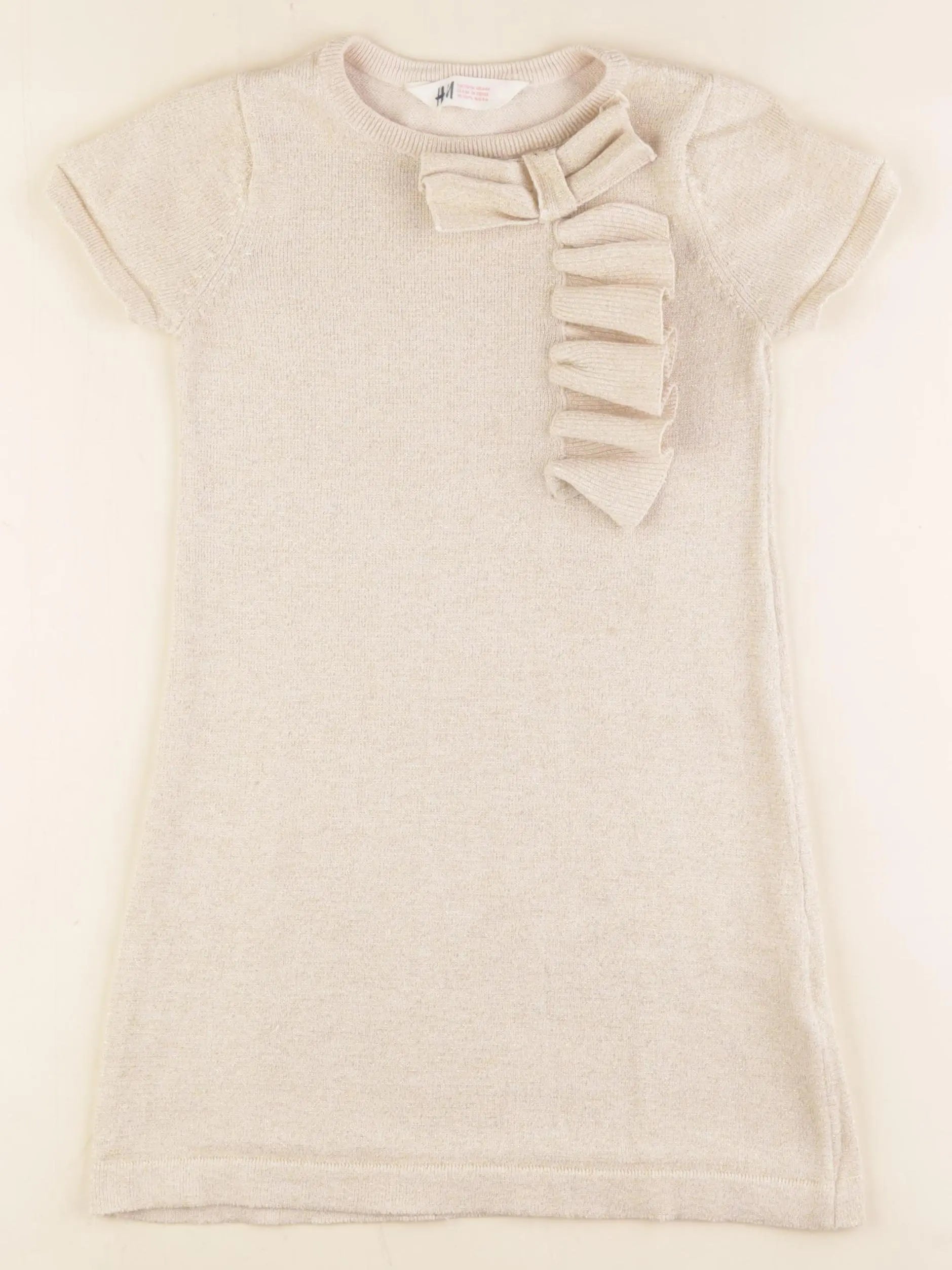 H&M - robe beige, or - 4/6 ans