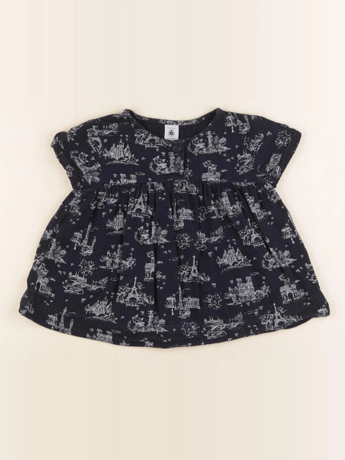 Petit Bateau - blouse bleu - 5 ans
