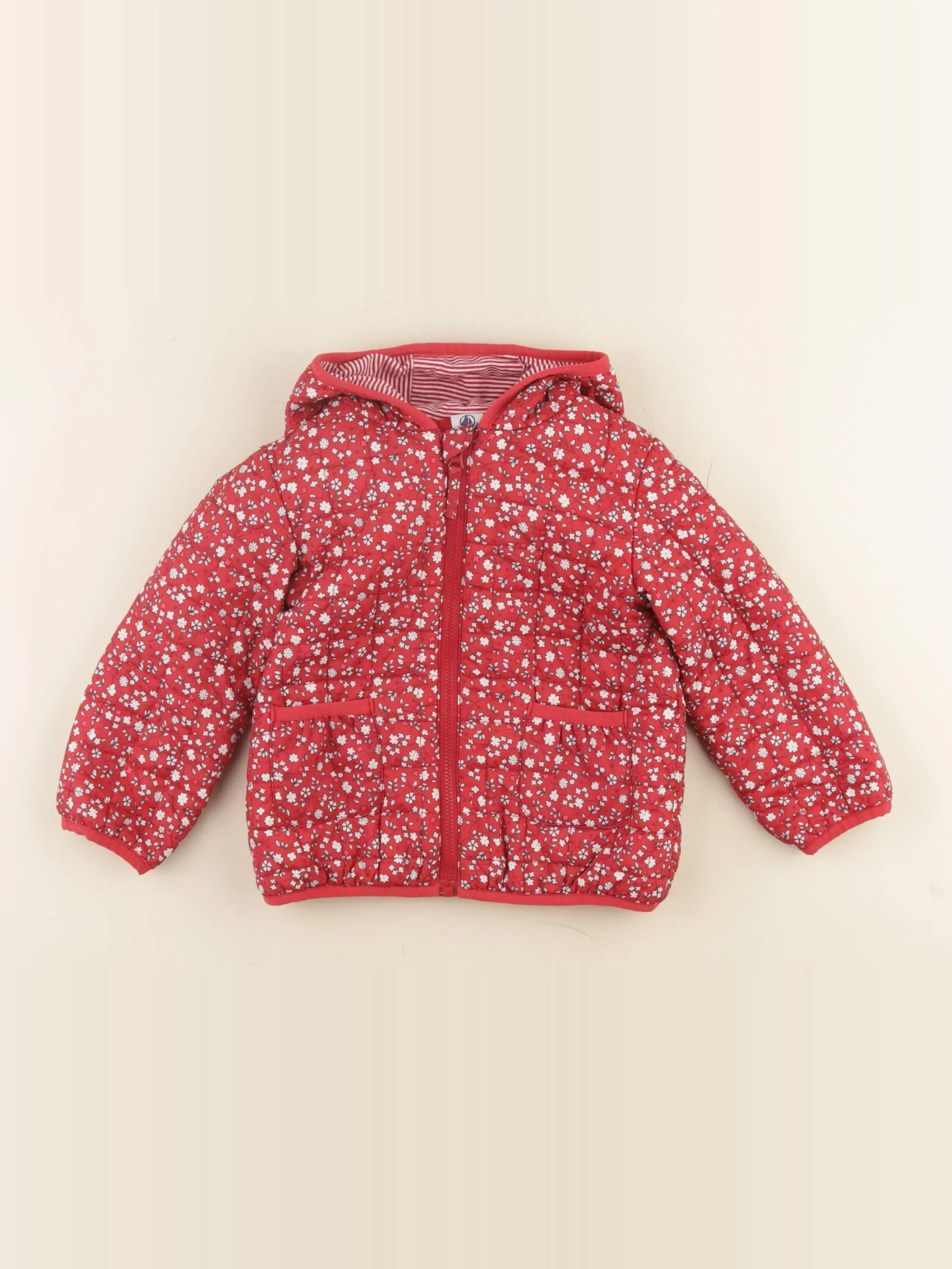 Petit Bateau - doudoune rouge - 24 mois