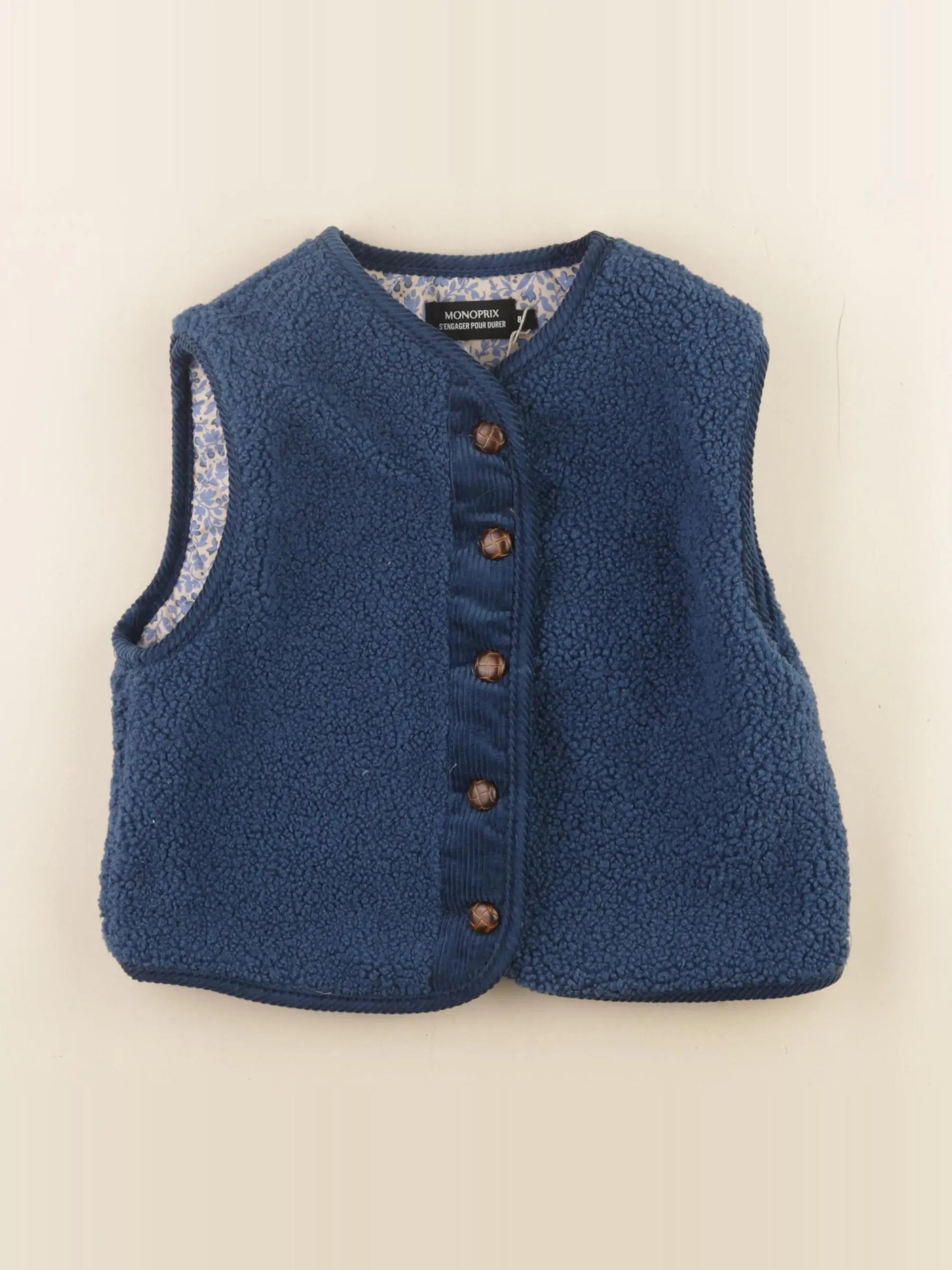 Monoprix - gilet bleu - 8 ans