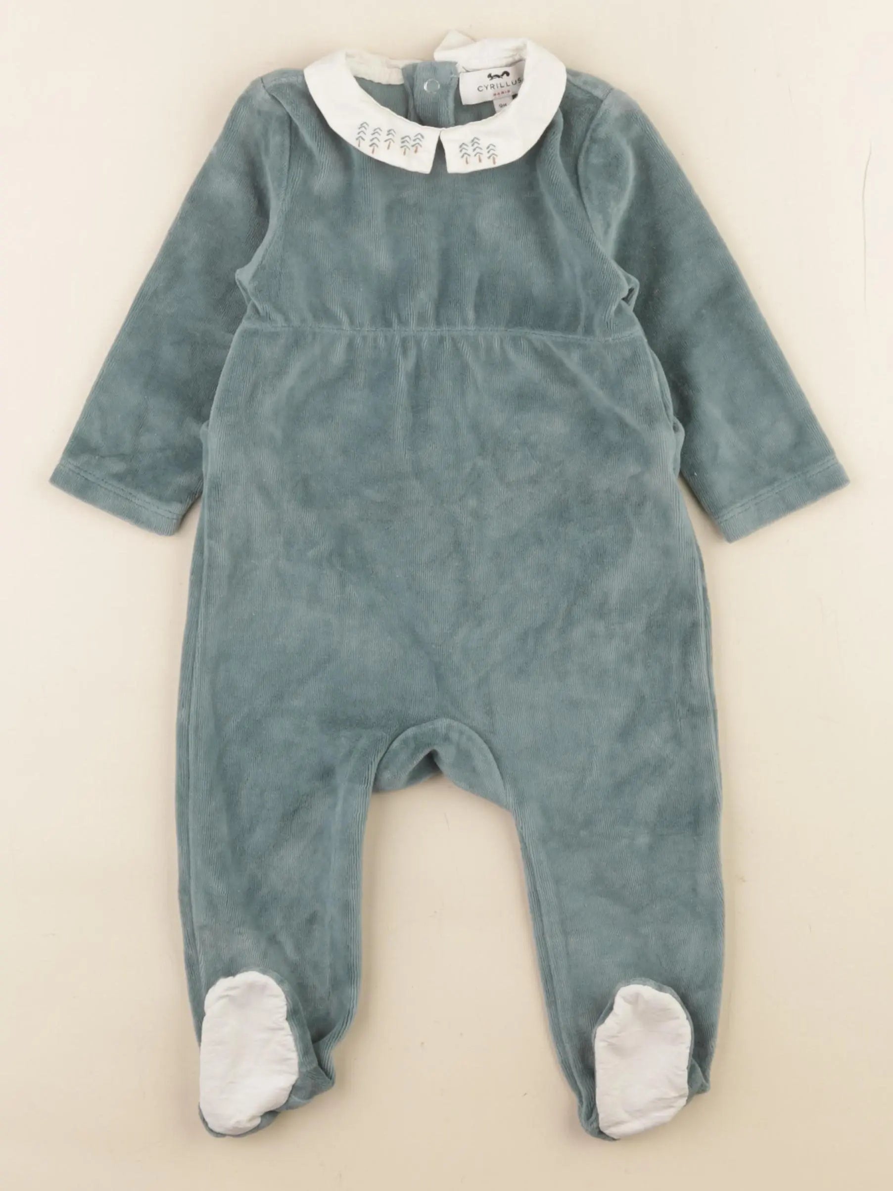 Cyrillus - pyjama velours vert - 9 mois