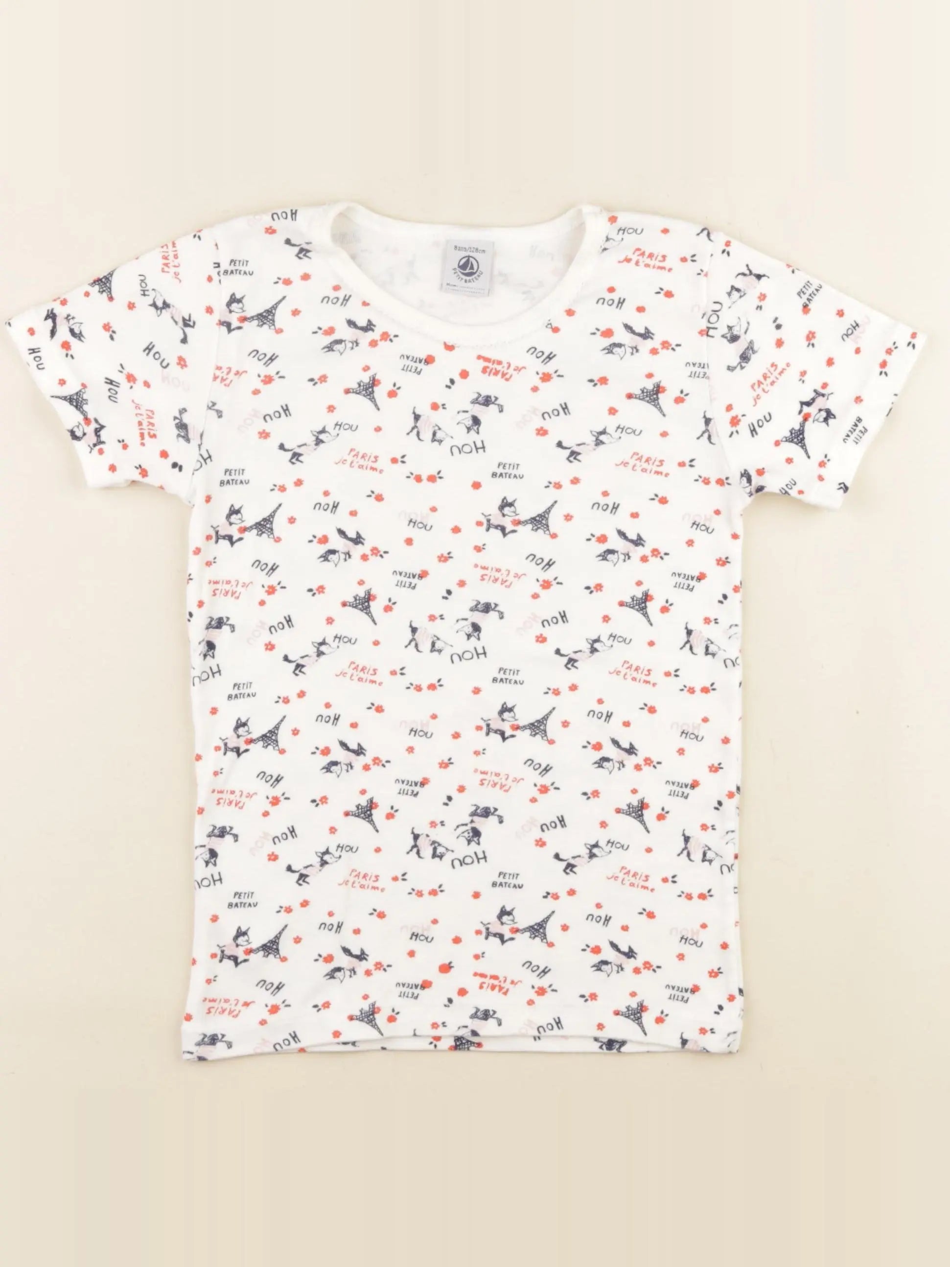 Petit Bateau - maillot de corps blanc, multicolore - 8 ans