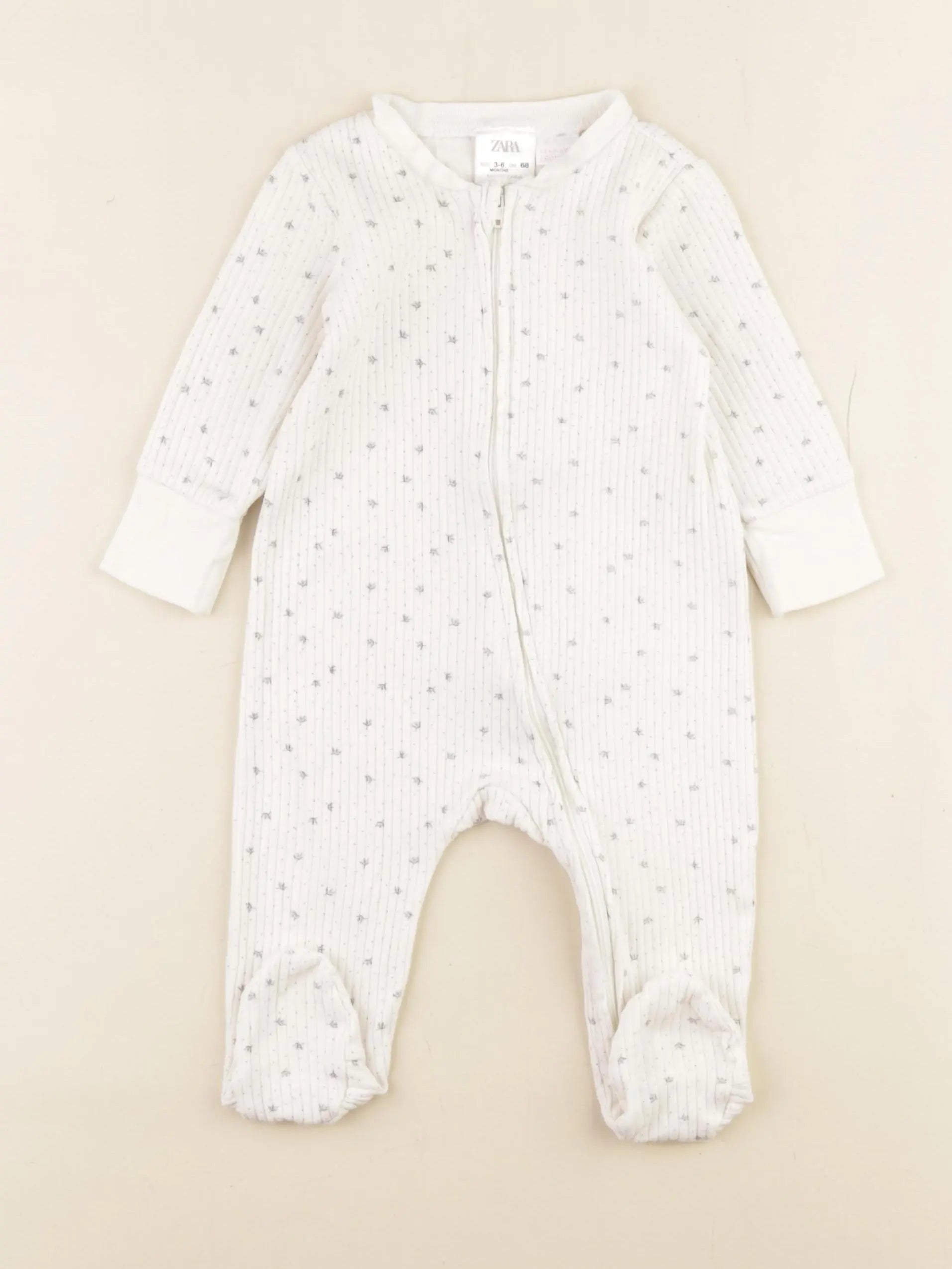 Zara - pyjama coton blanc - 3/6 mois