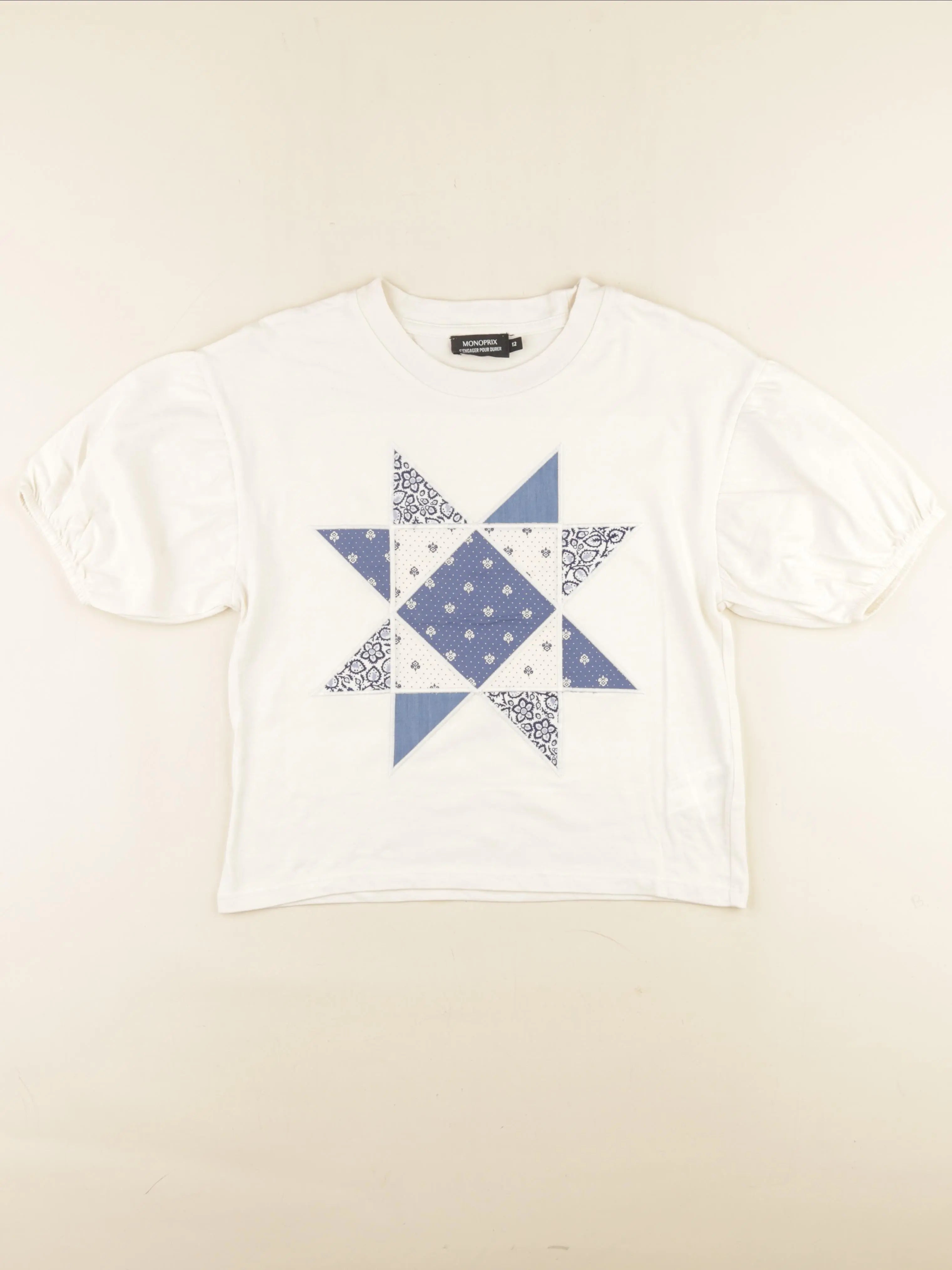 Monoprix - tee-shirt beige - 12 ans