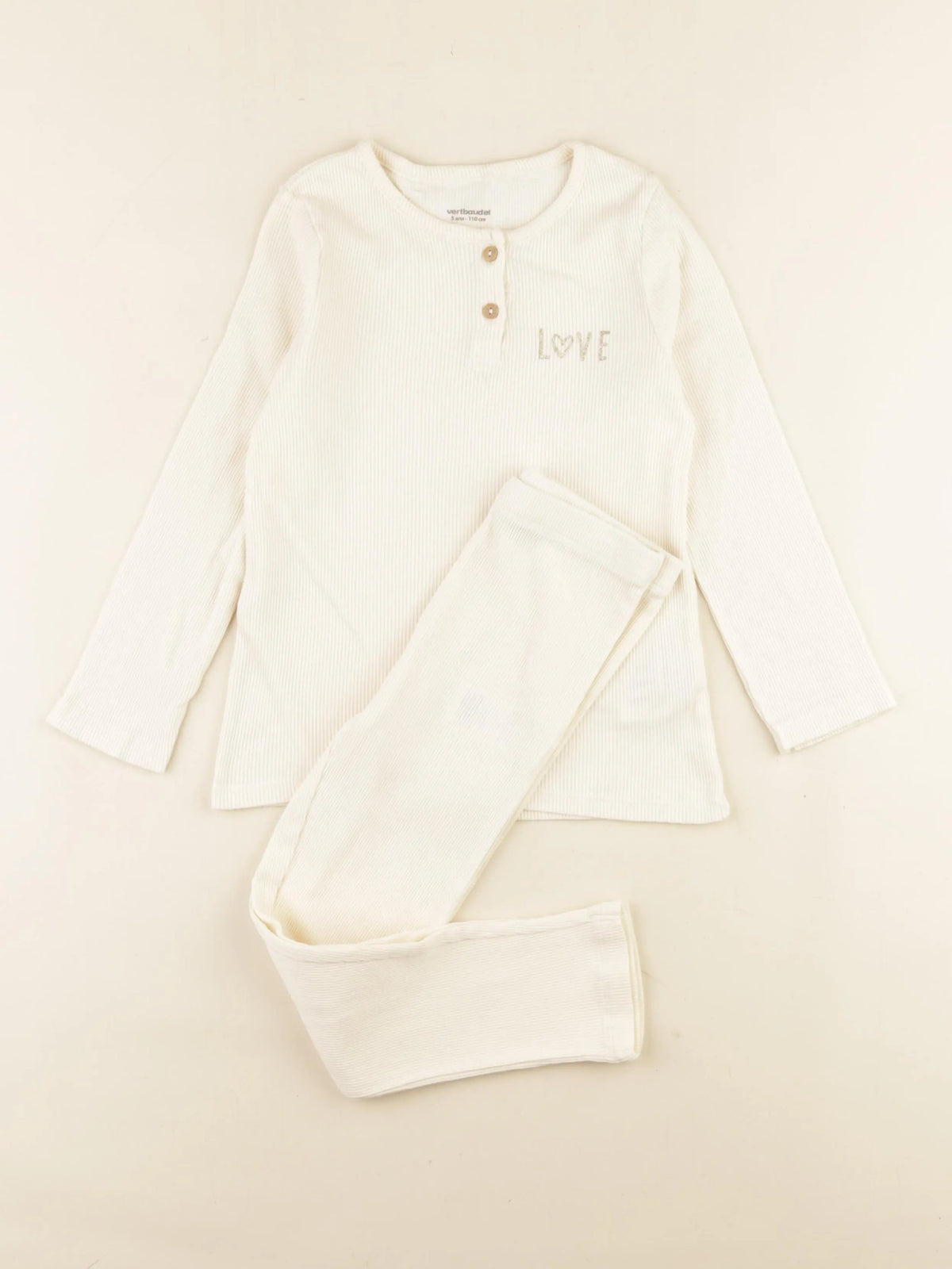 Vertbaudet - pyjama coton beige - 5 ans