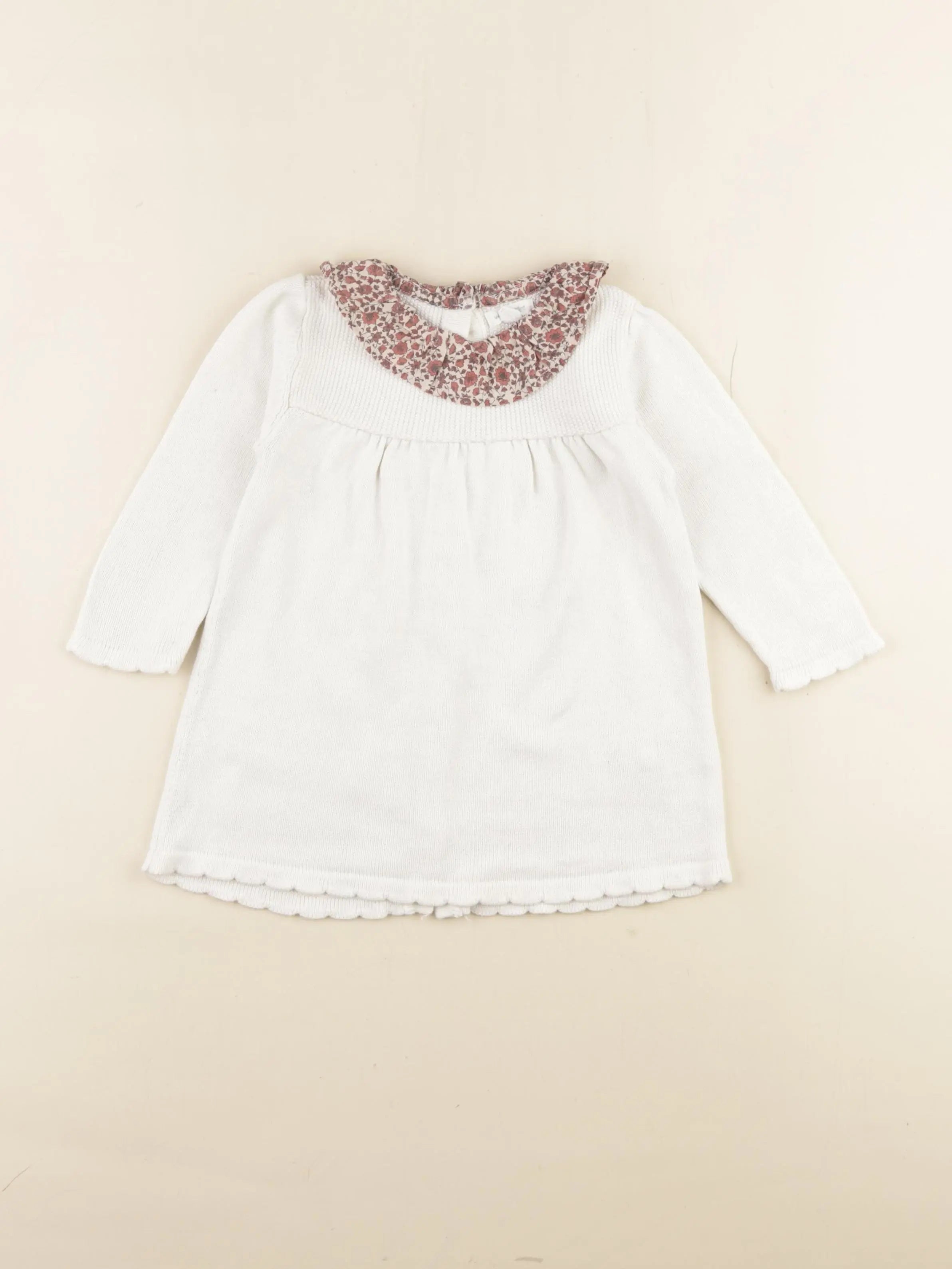 Vertbaudet - robe blanc - 12 mois