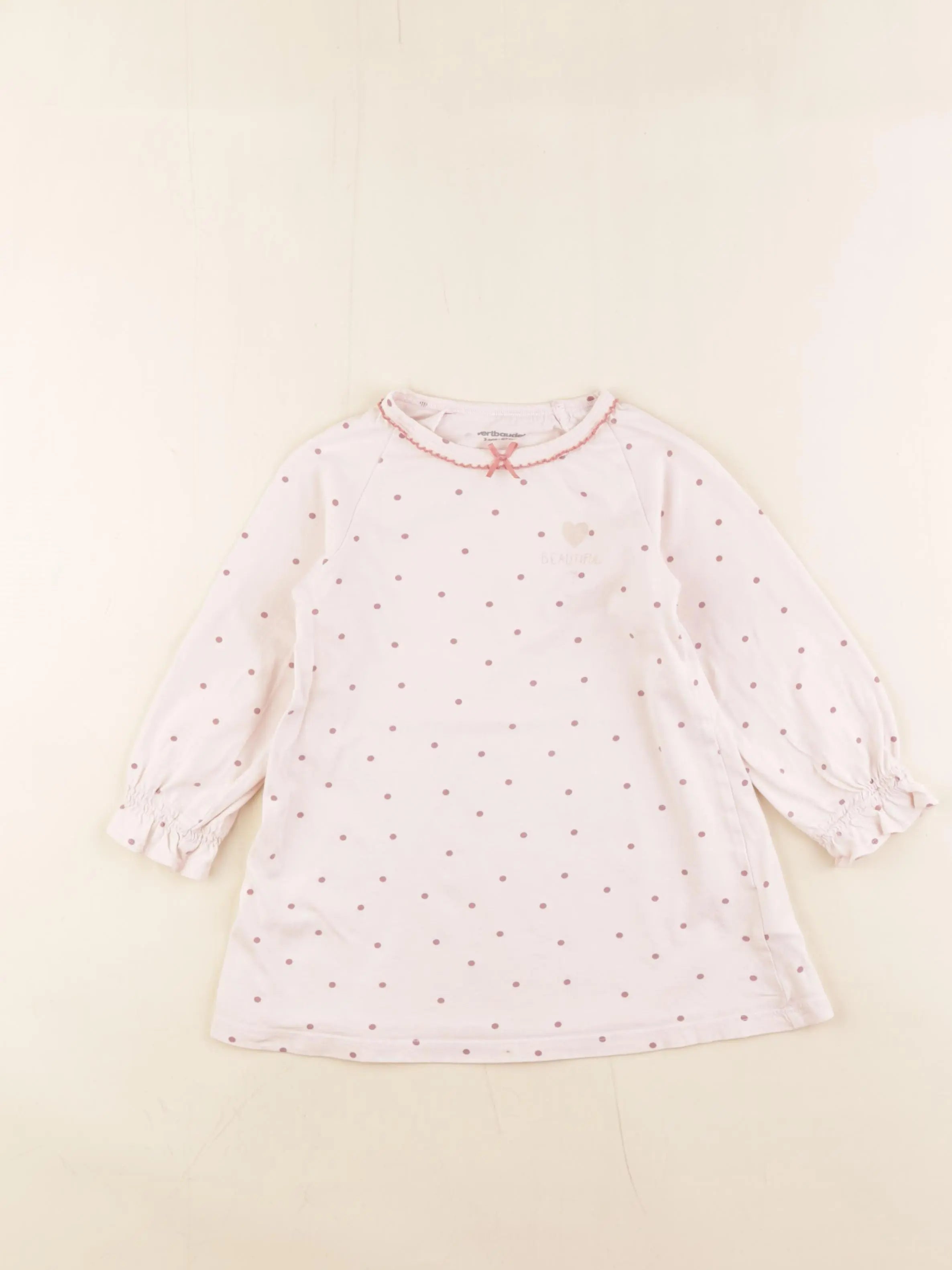 Vertbaudet - chemise de nuit coton rose - 3 ans