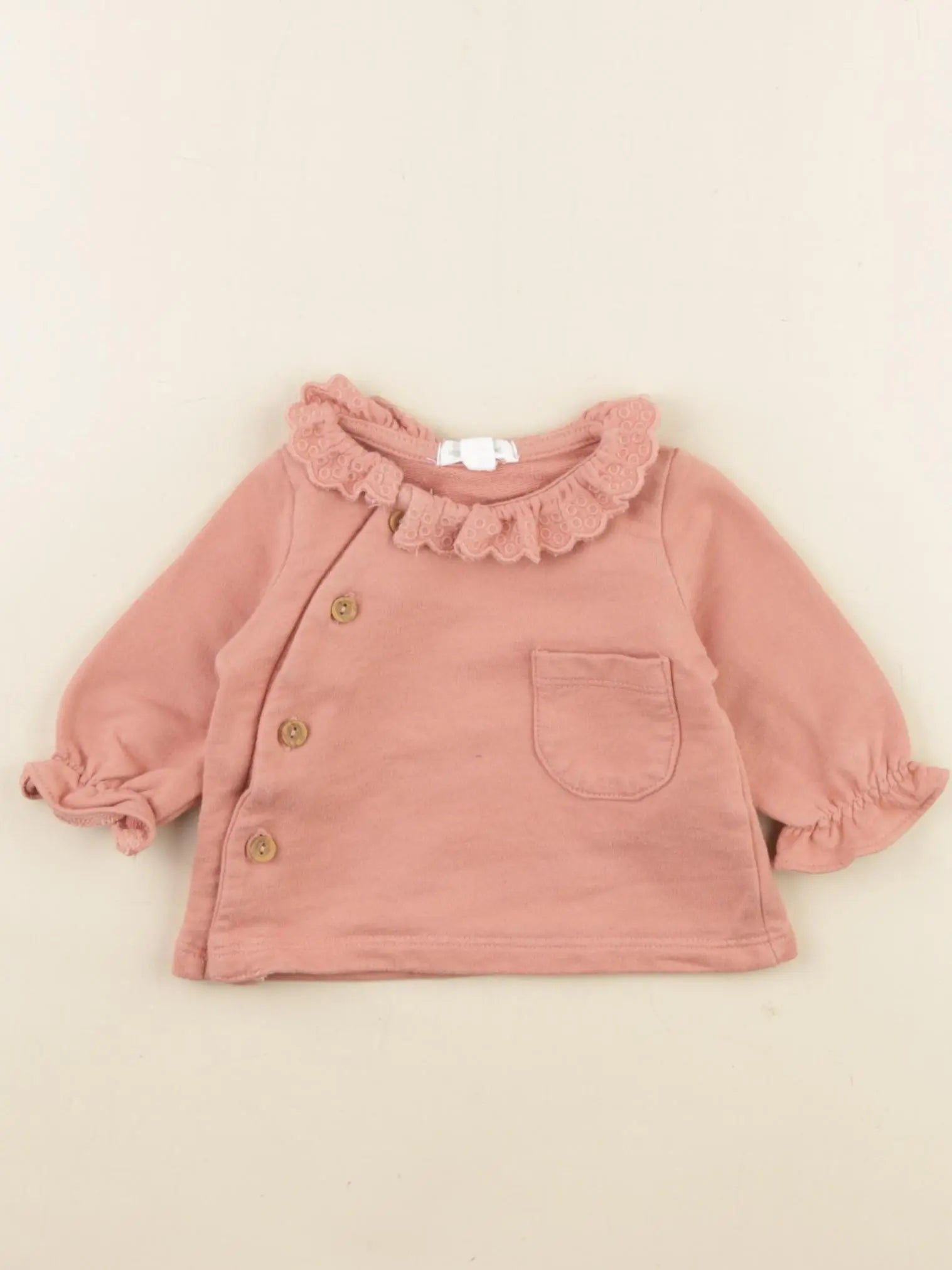 Vertbaudet - sweat rose - 1 mois