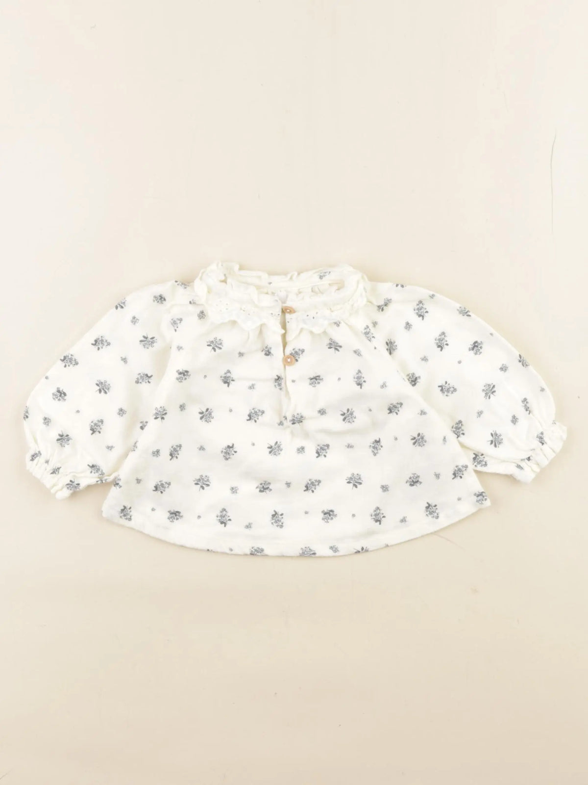 Vertbaudet - blouse blanc, bleu - 1 mois