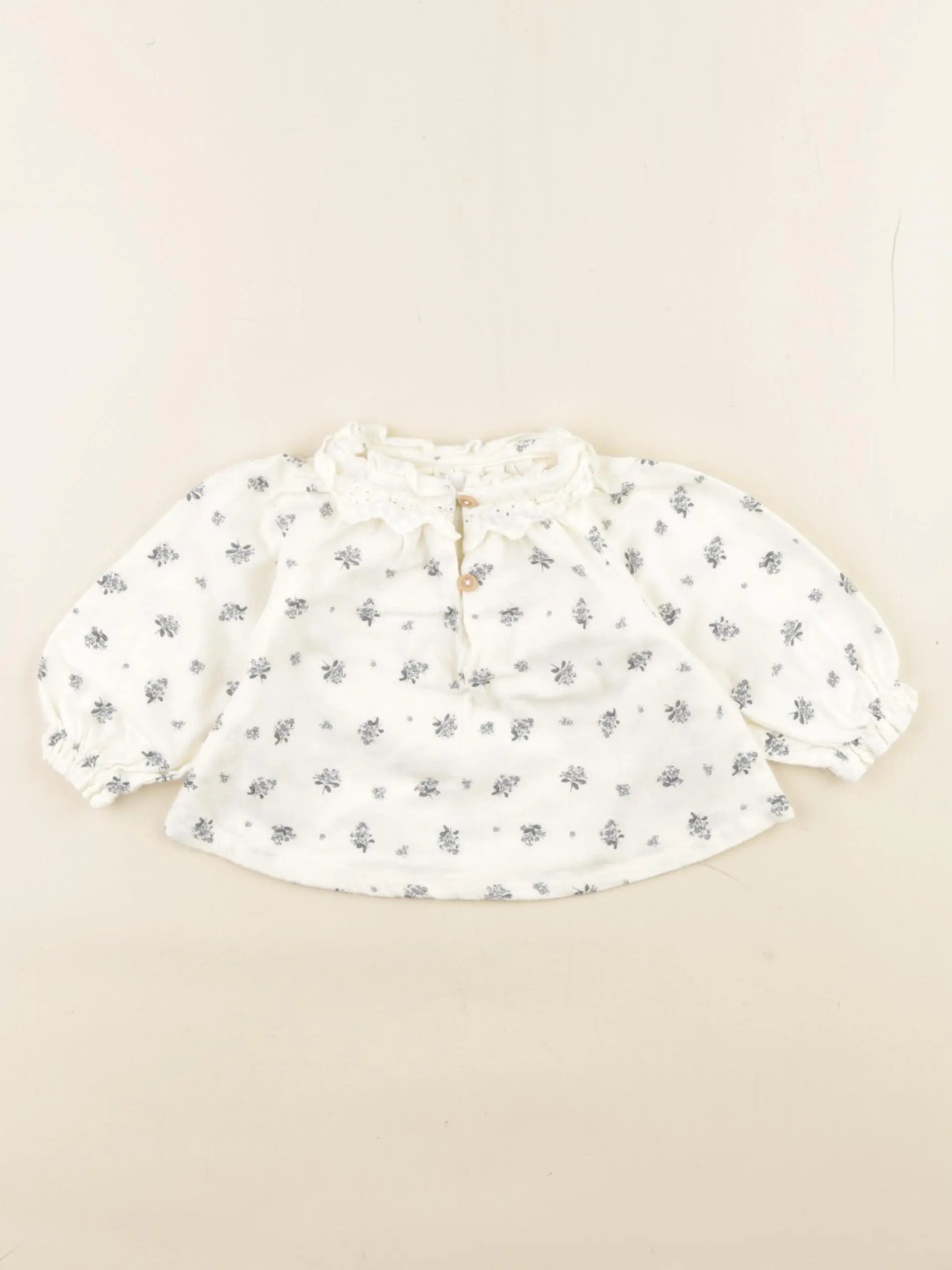 Vertbaudet - blouse blanc, bleu - 1 mois
