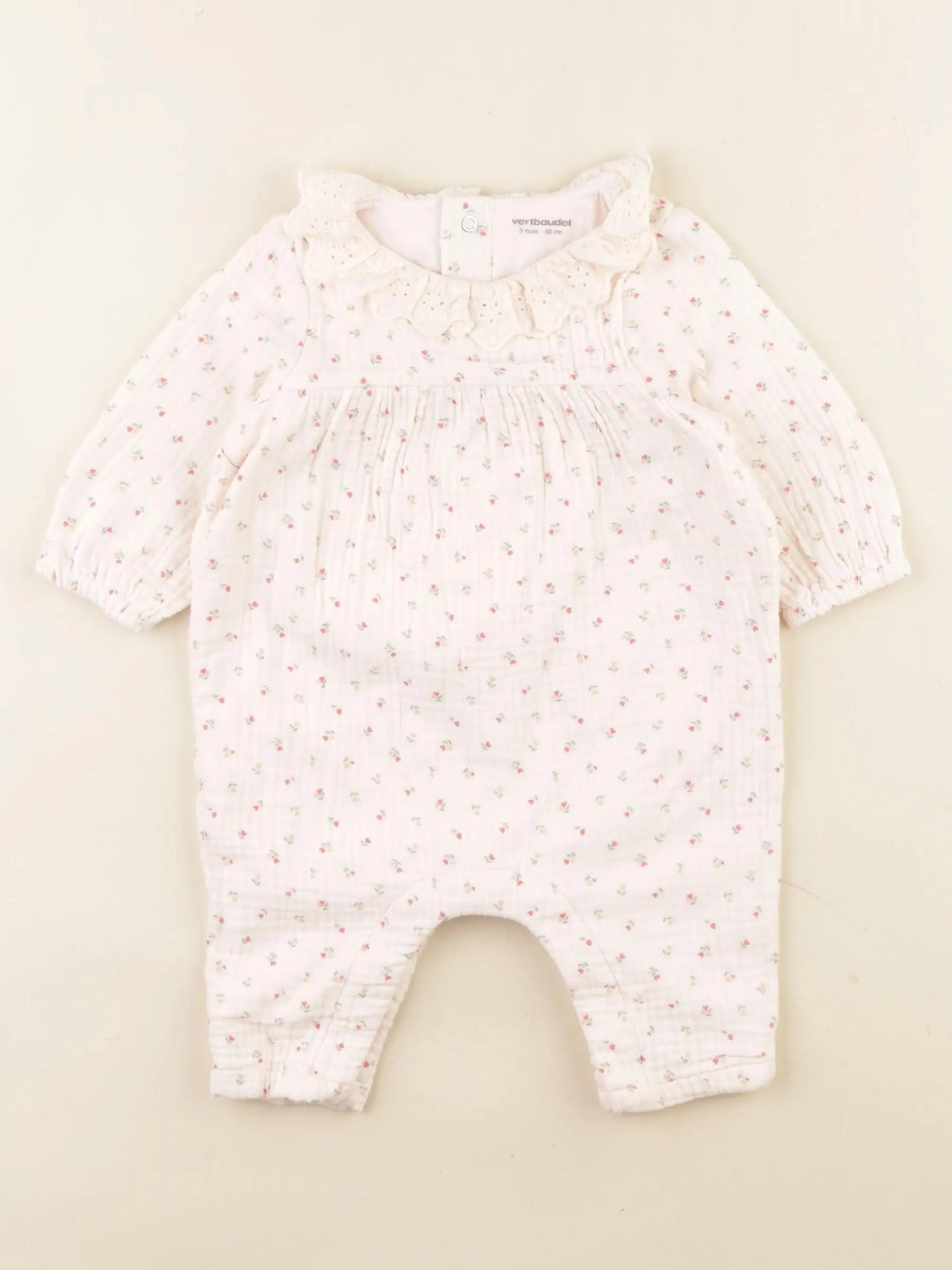 Vertbaudet - combinaison rose - 3 mois