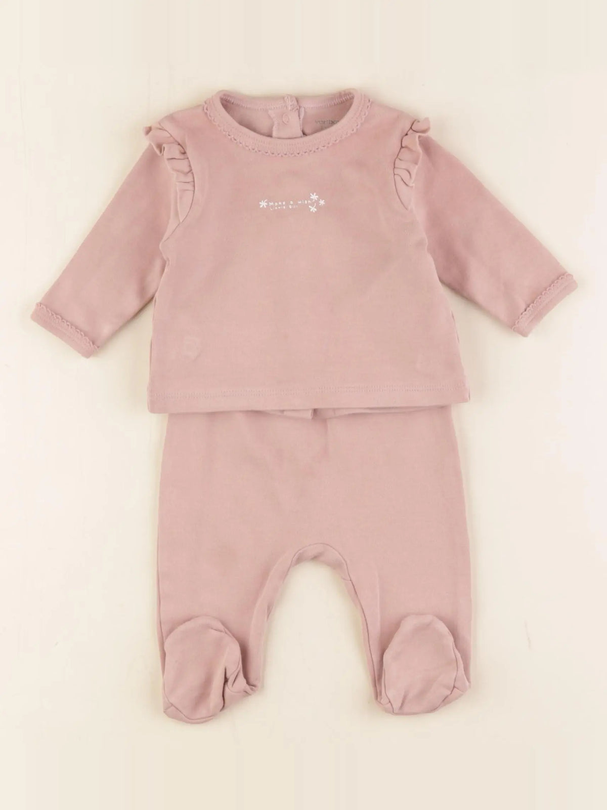 Vertbaudet - pyjama coton rose - 3 mois