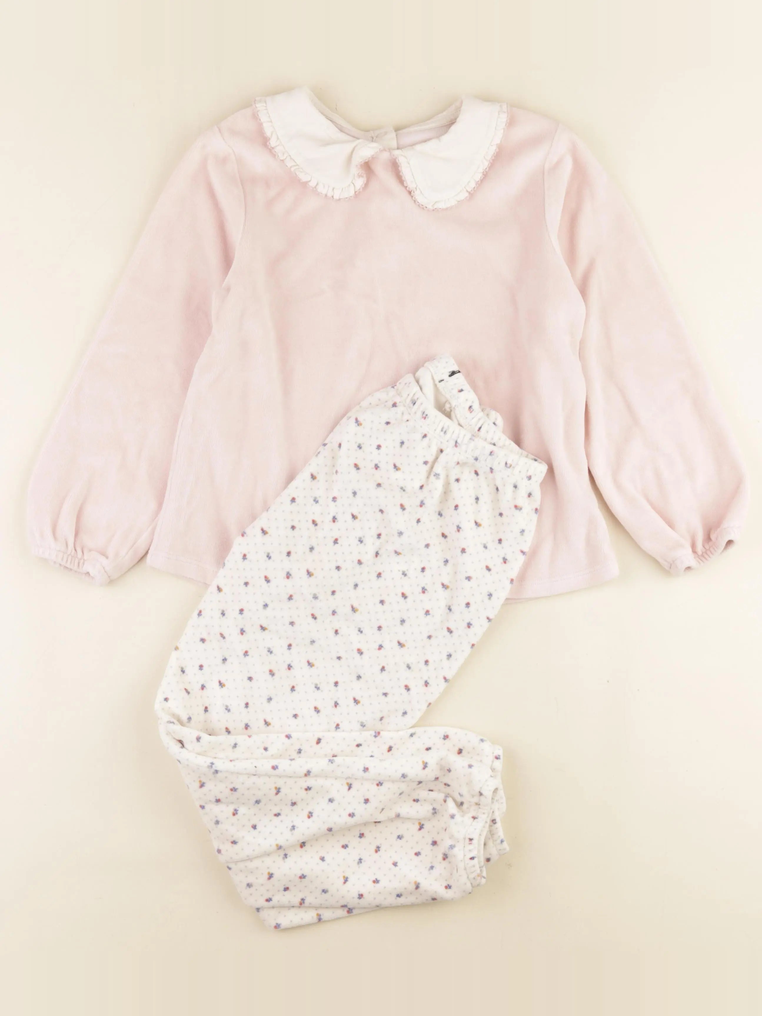 Monoprix - pyjama velours multicolore - 8 ans