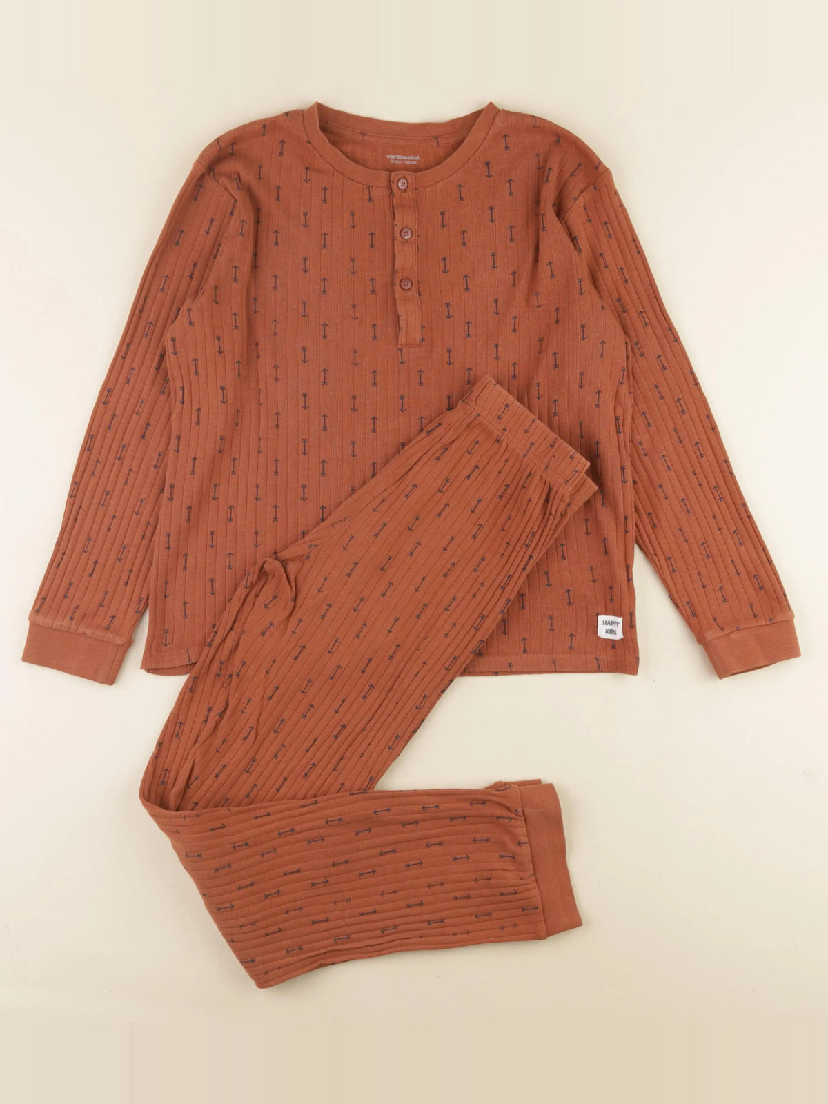 Vertbaudet - pyjama coton marron - 12 ans