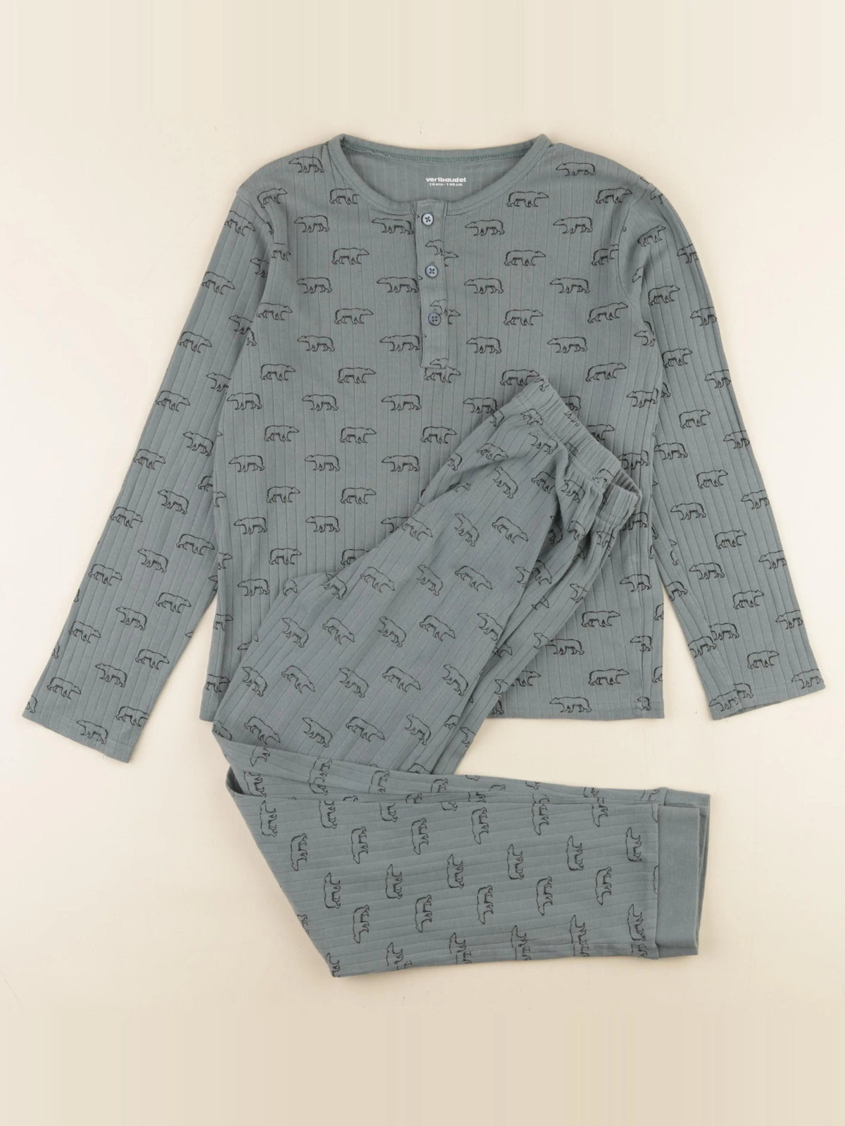Vertbaudet - pyjama coton vert - 12 ans
