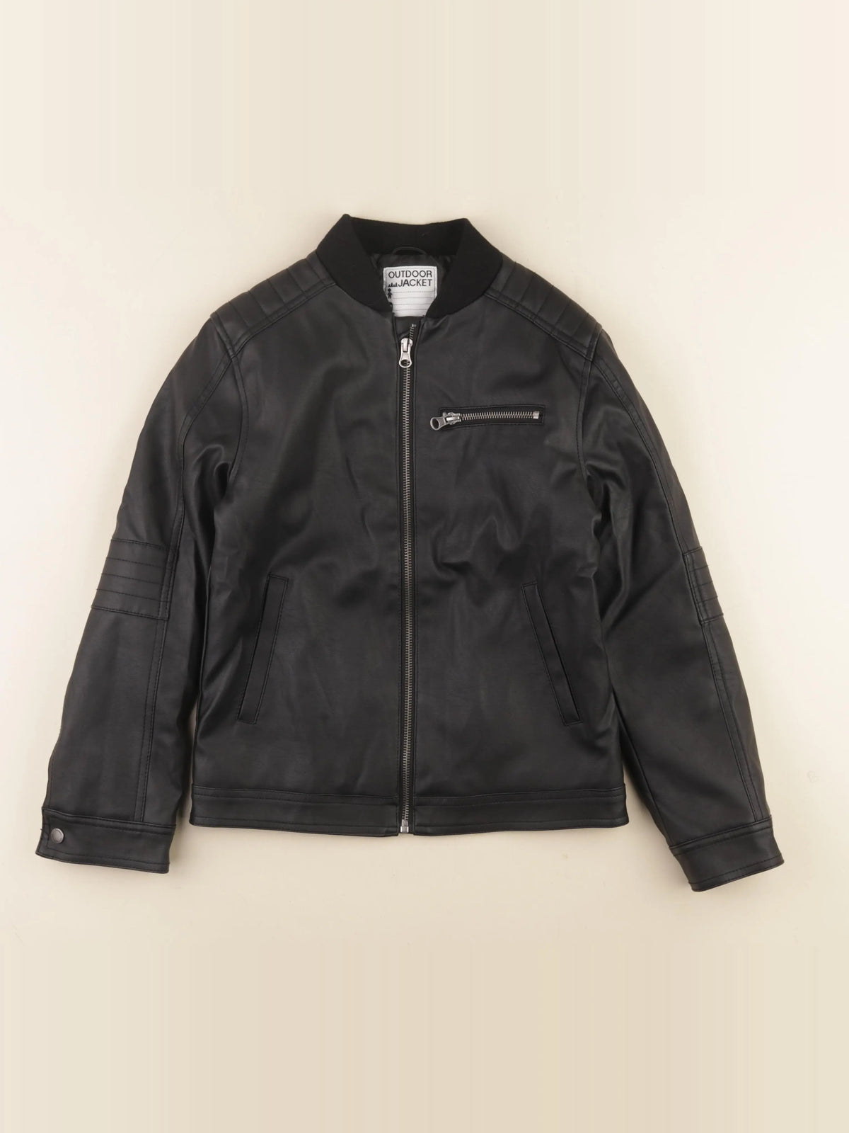Vertbaudet - veste simili cuir noir - 10 ans