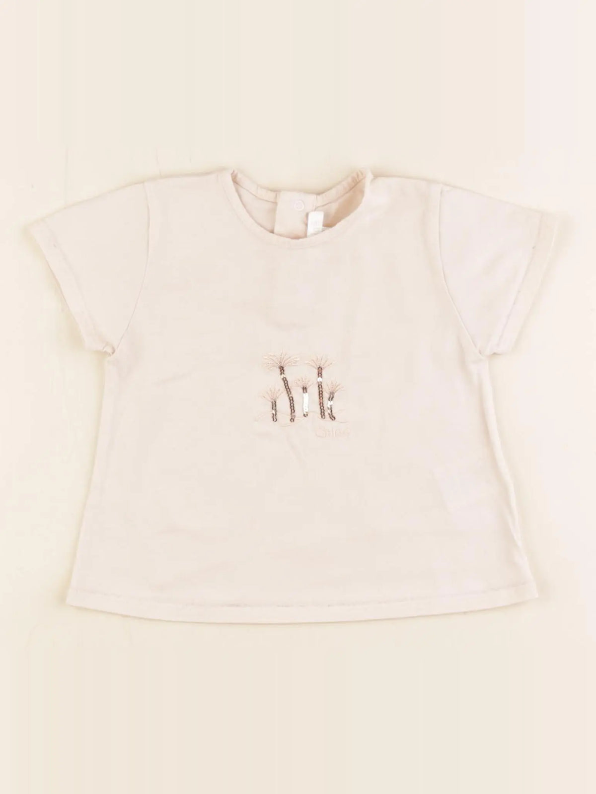 Chloé - tee-shirt rose - 12 mois