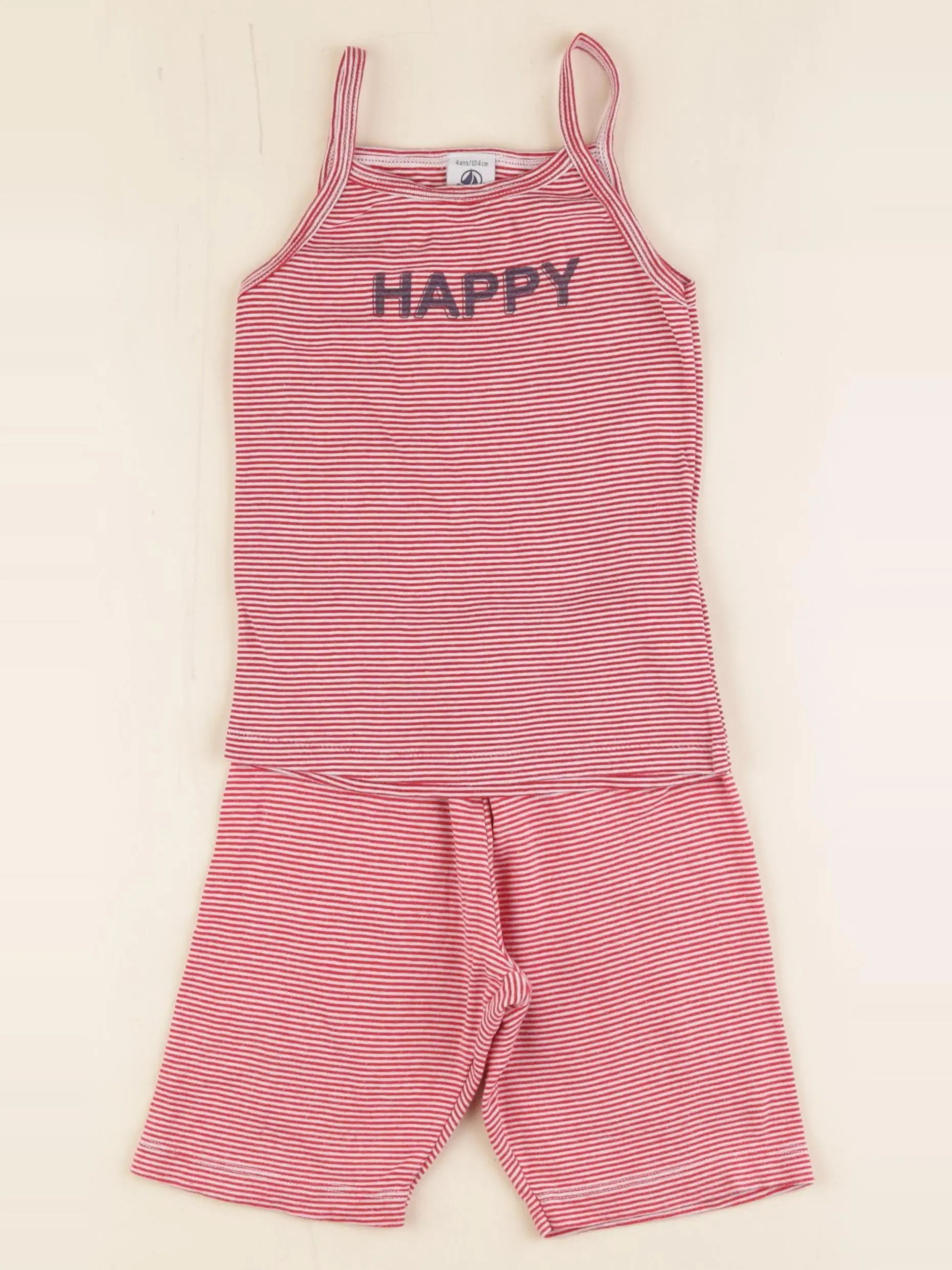 Petit Bateau - pyjama coton rouge - 4 ans