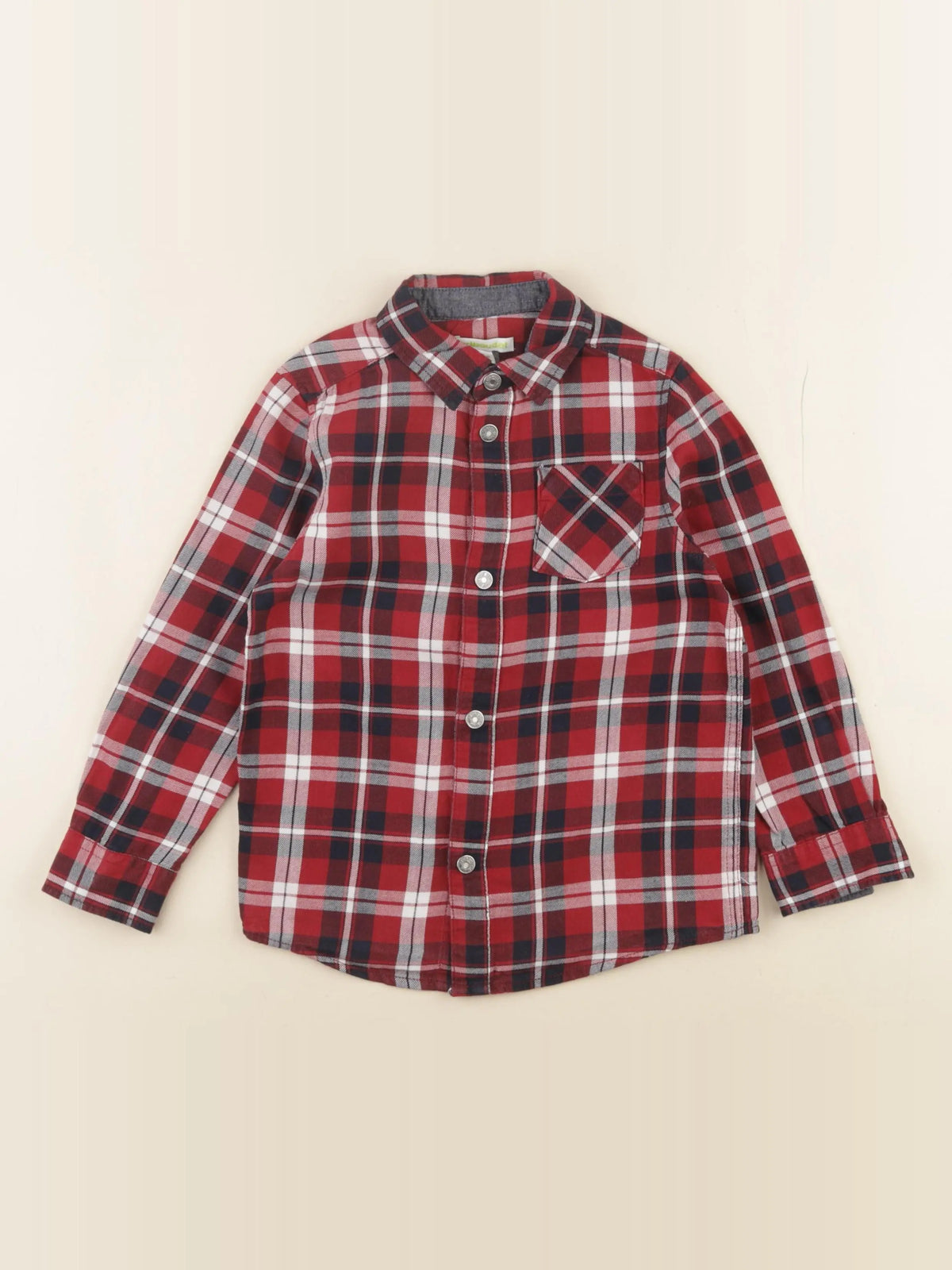 Vertbaudet - chemise imprimé au dos rouge - 5 ans