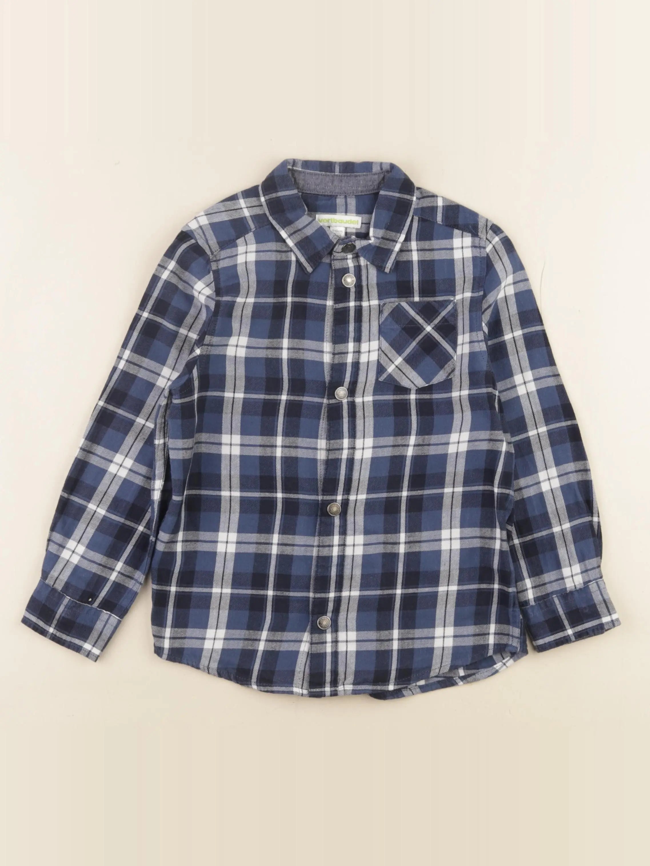 Vertbaudet - chemise imprimé au dos bleu - 5 ans