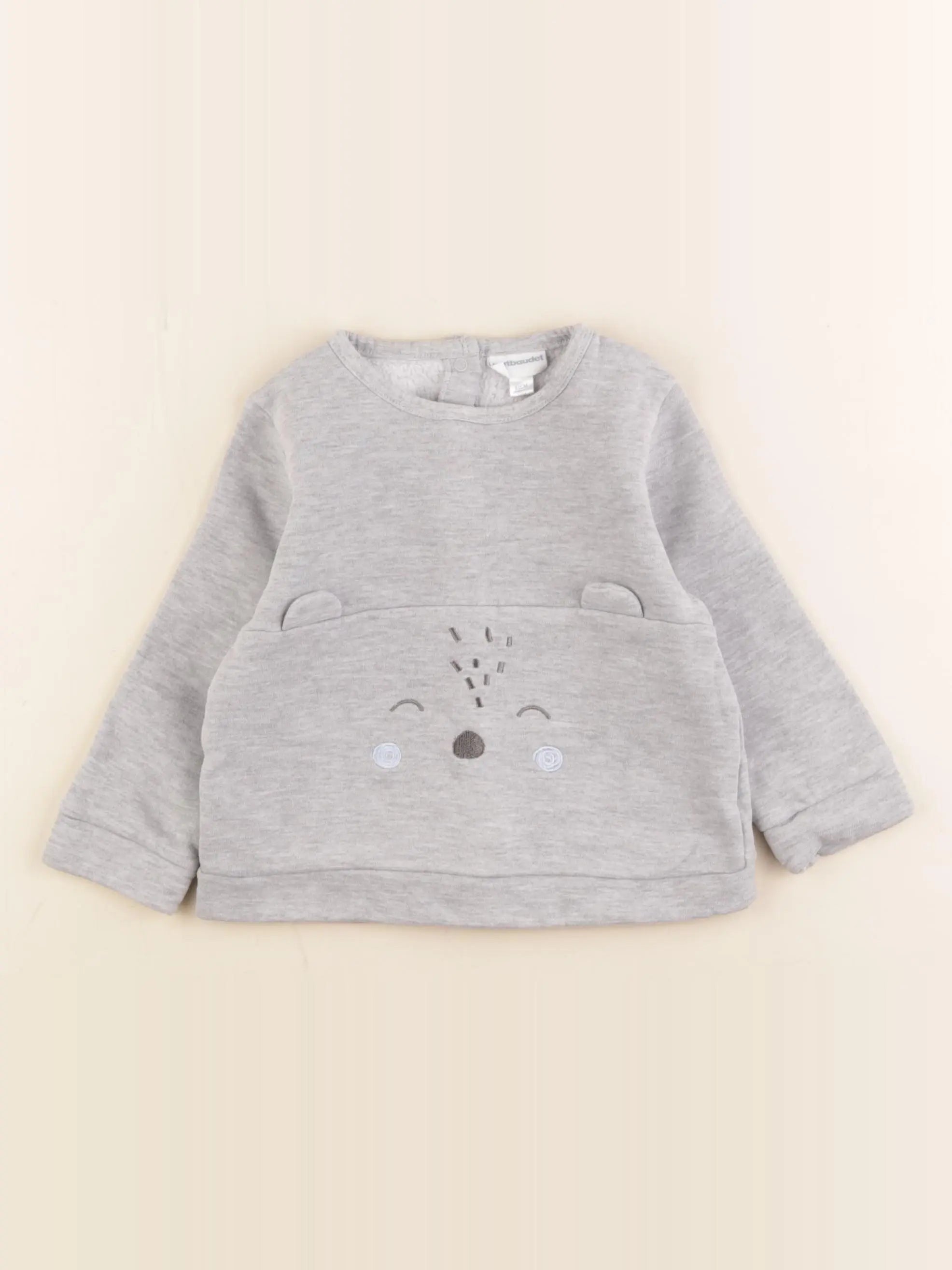 Vertbaudet - sweat gris - 18 mois