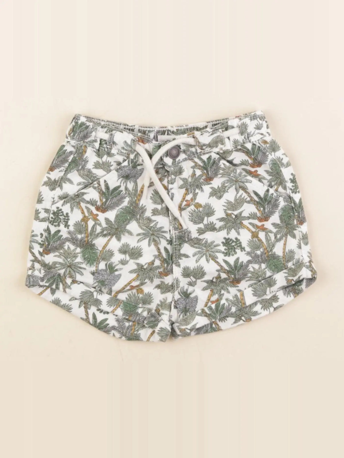 Vertbaudet - short blanc, vert - 12 mois