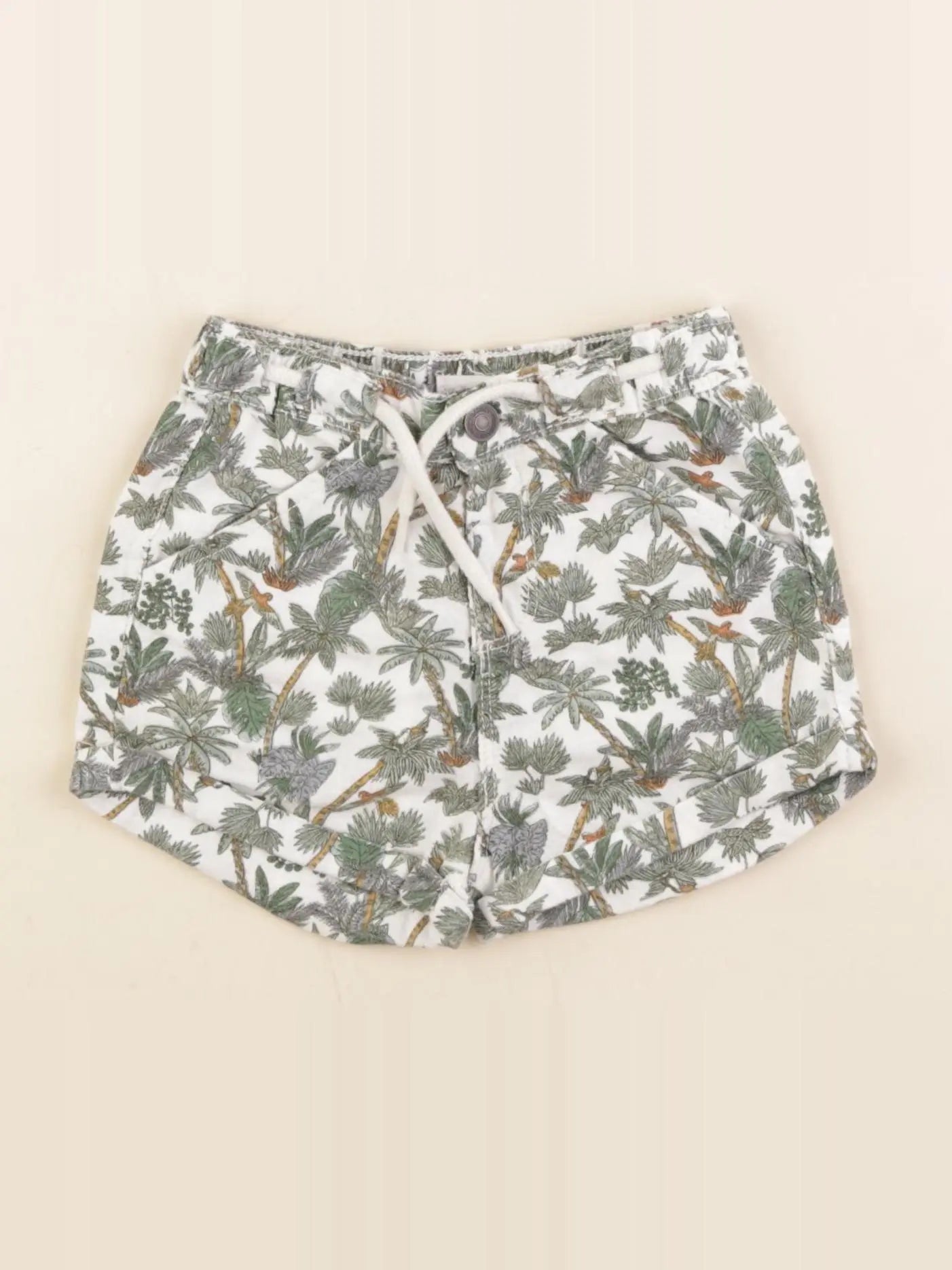 Vertbaudet - short blanc, vert - 12 mois