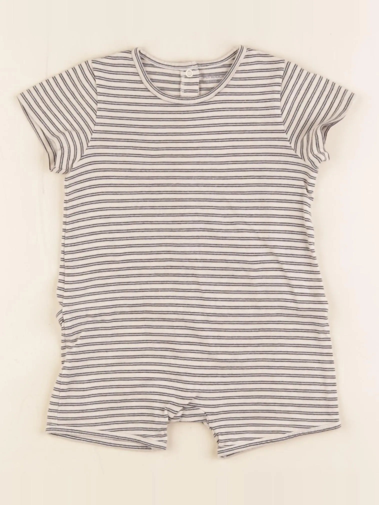 Vertbaudet - pyjama coton beige, noir - 12 mois