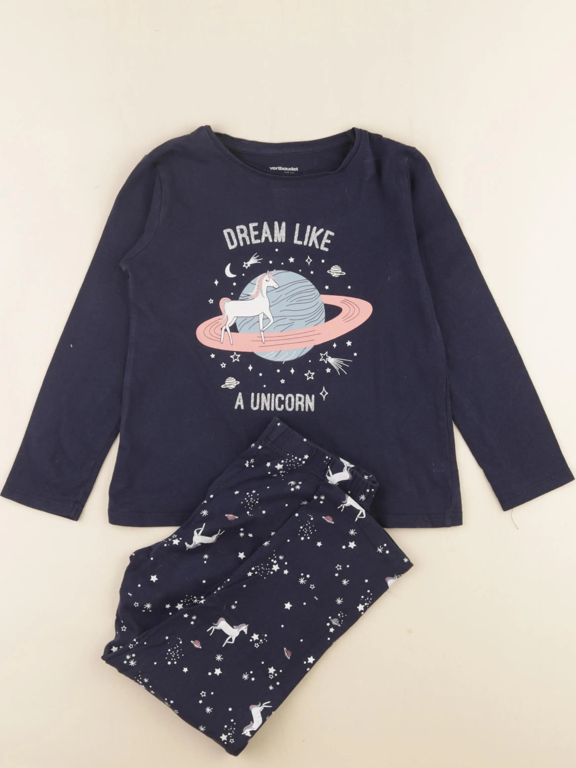 Vertbaudet - pyjama coton bleu - 6 ans