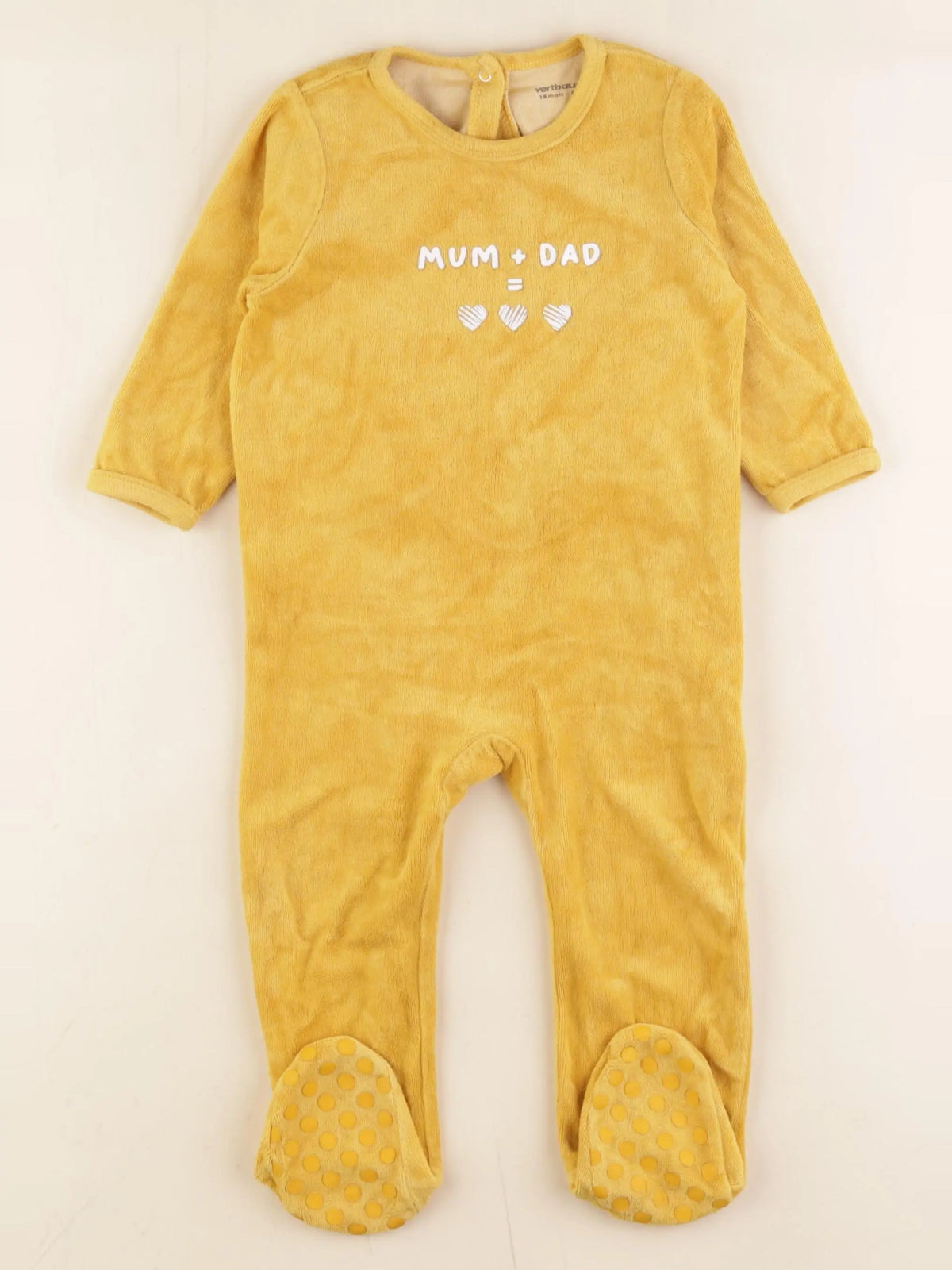 Vertbaudet - pyjama velours jaune - 18 mois