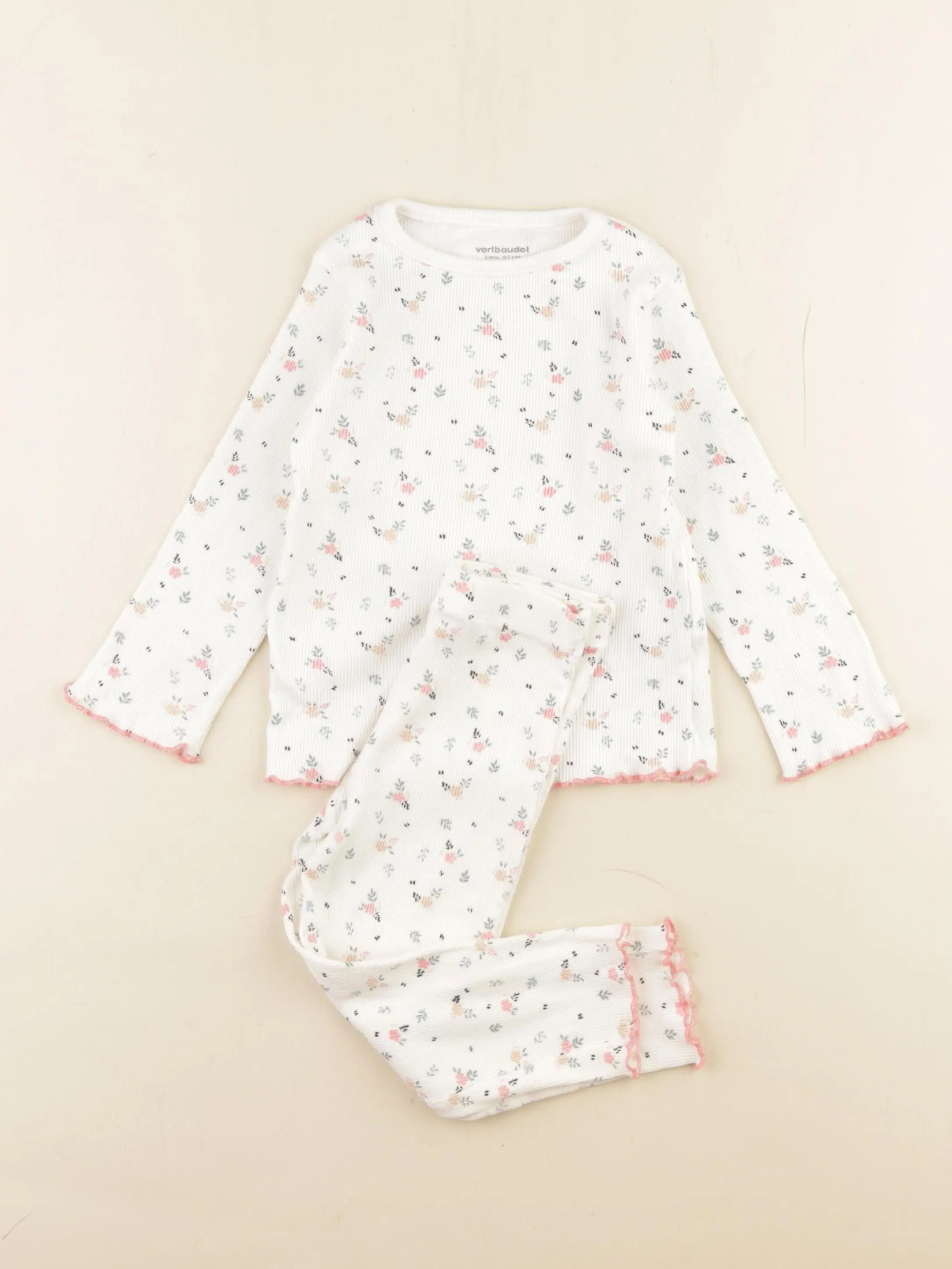 Vertbaudet - pyjama coton blanc - 3 ans