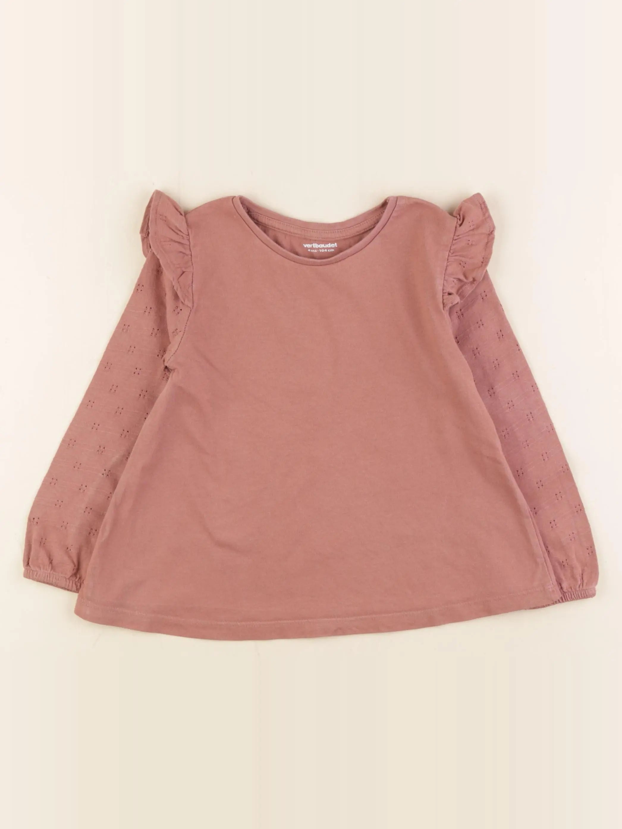 Vertbaudet - tee-shirt marron - 4 ans