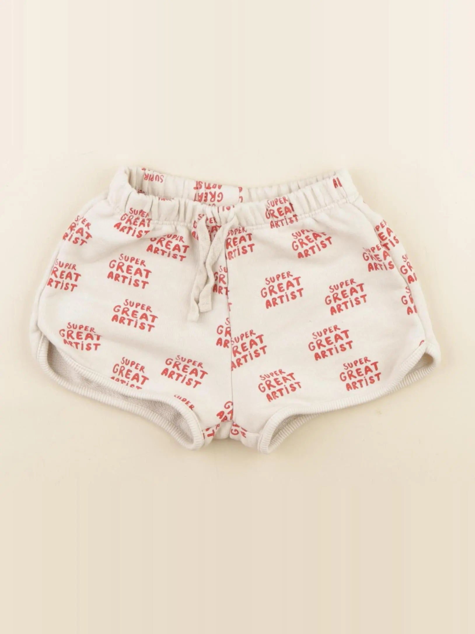 Zara - short beige, rouge - 3 ans