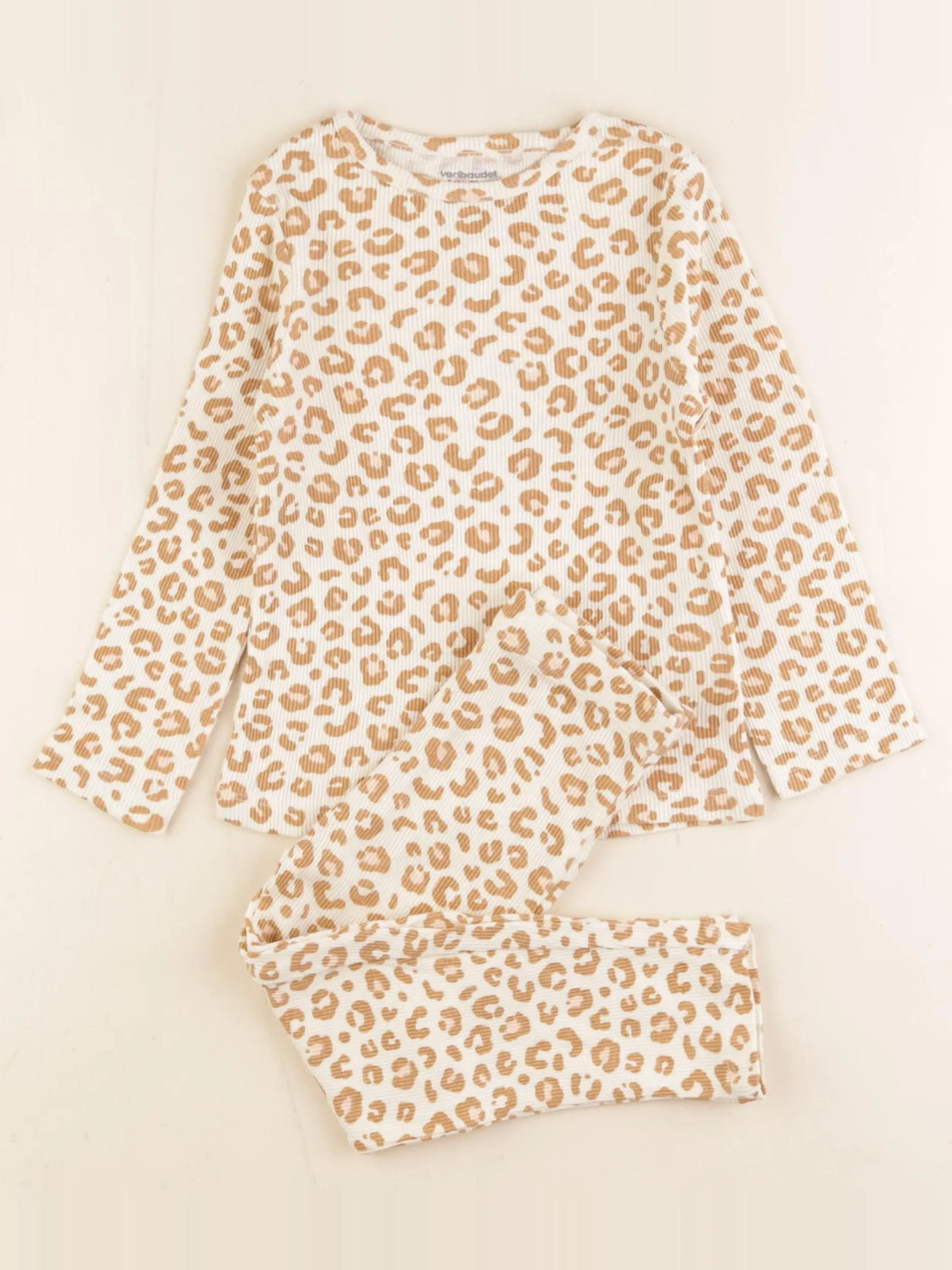 Vertbaudet - pyjama coton beige, marron - 3 ans