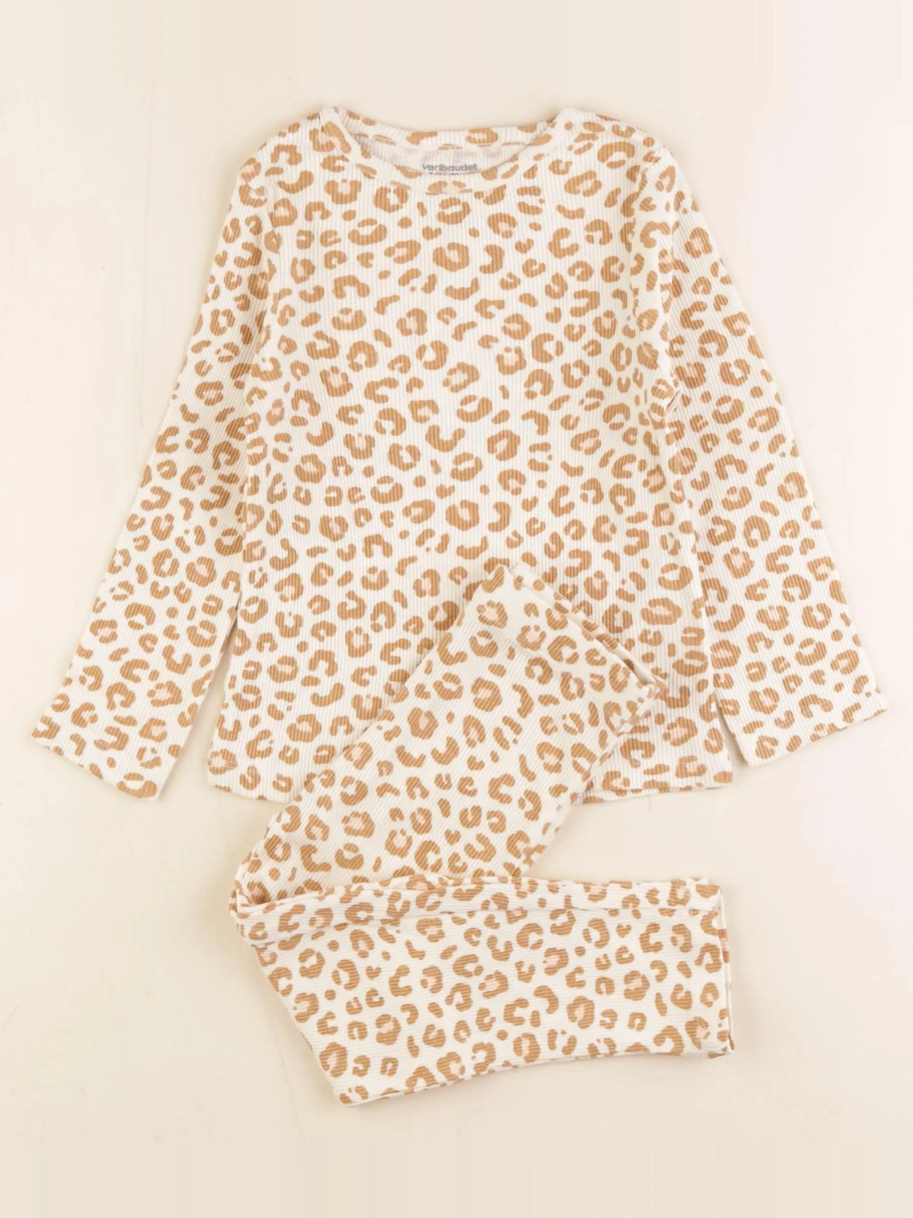 Vertbaudet - pyjama coton beige, marron - 3 ans